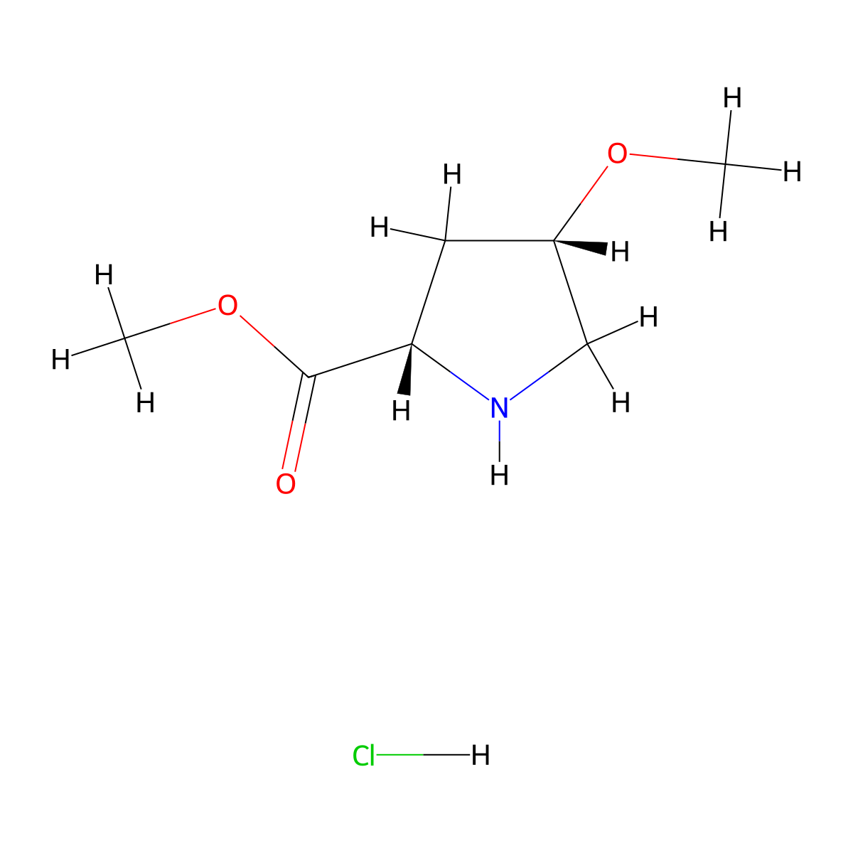 methyl (2S,4S)-4-methoxypyrrolidine-2-carboxylate hydrochloride molecular structure, CAS 2411180-81-7