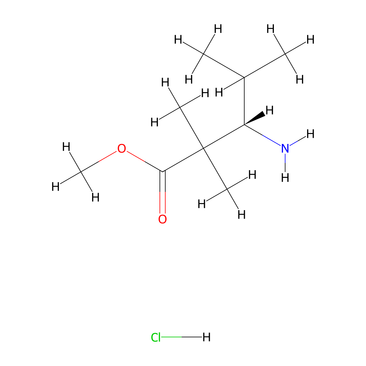 methyl (3S)-3-amino-2,2,4-trimethylpentanoate hydrochloride molecular structure, CAS 2411181-33-2