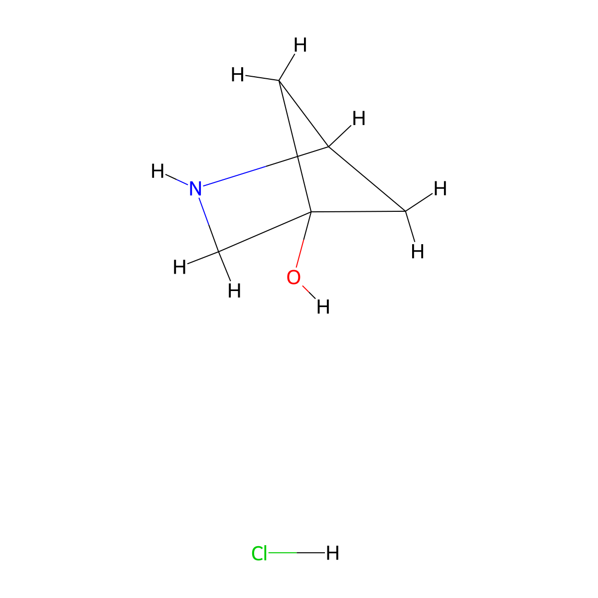 2-Azabicyclo(2.1.1)hexan-4-ol hydrochloride molecular structure, CAS 2411194-59-5