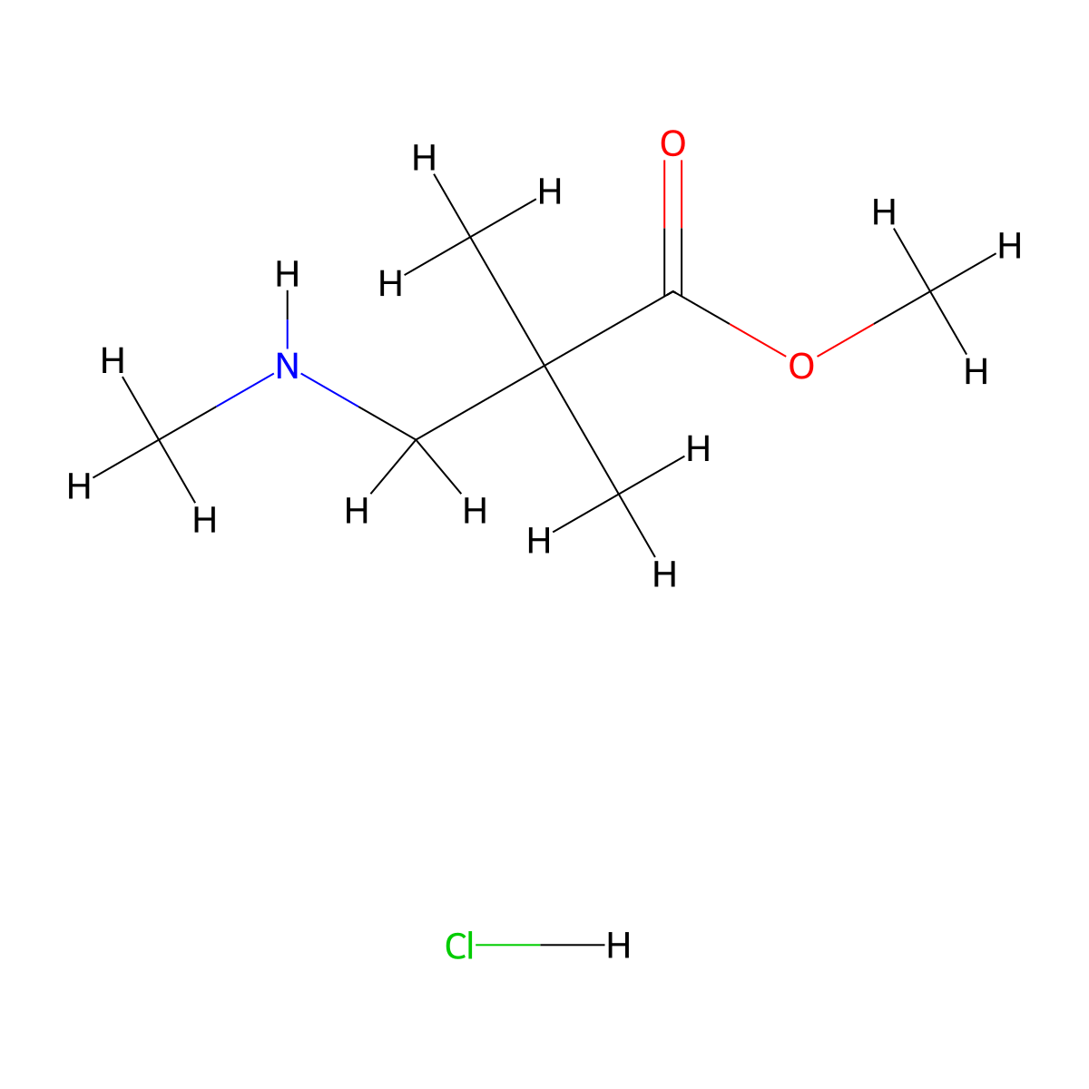 Methyl 2,2-dimethyl-3-(methylamino)propanoate hydrochloride molecular structure, CAS 2411194-67-5