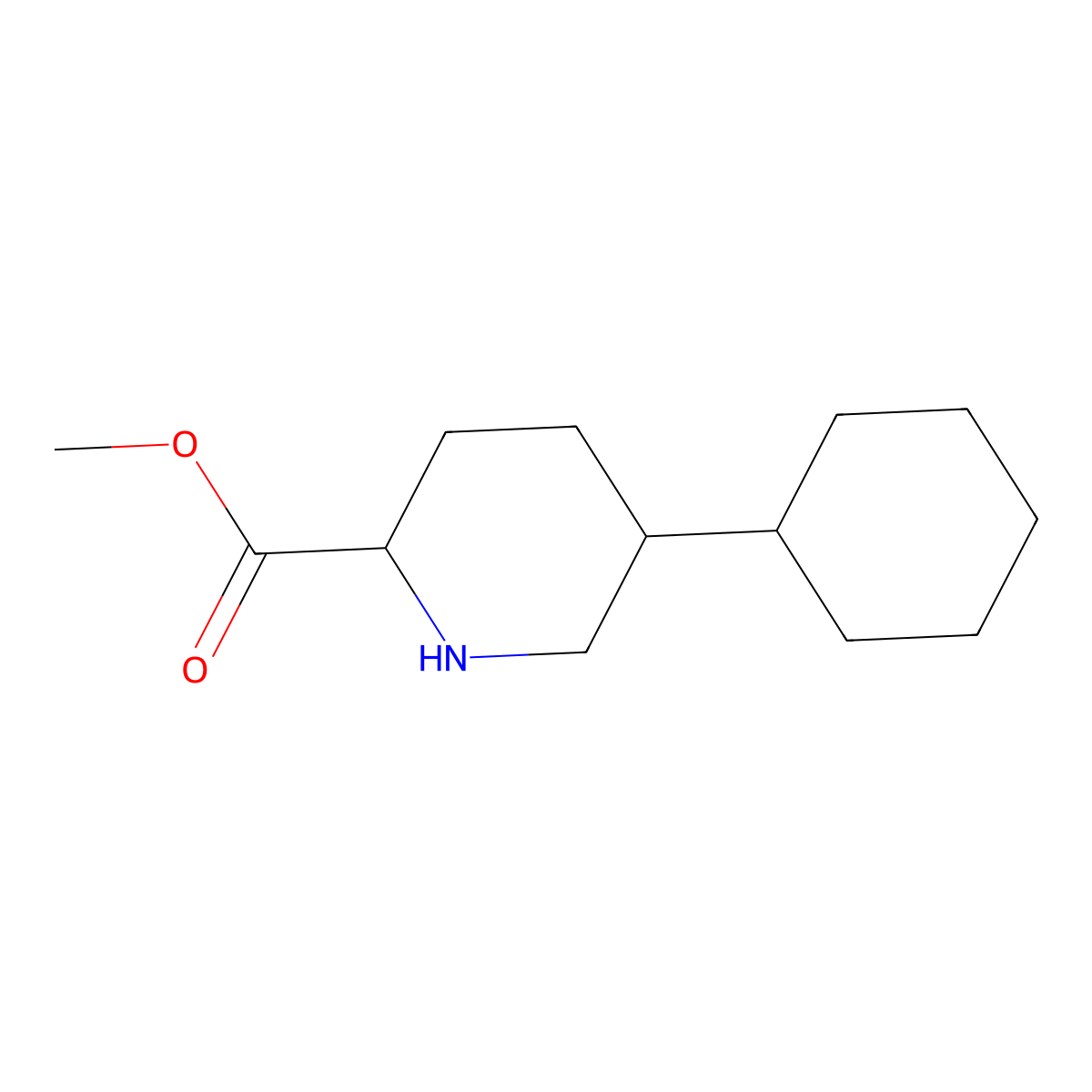 Methyl 5-cyclohexylpiperidine-2-carboxylate molecular structure, CAS 2411194-74-4