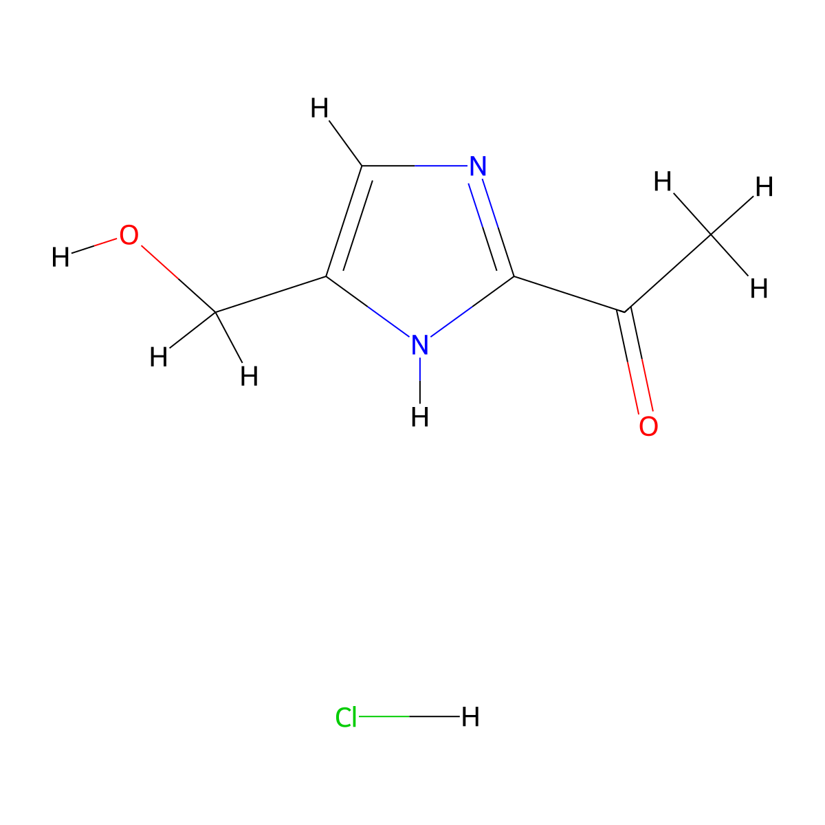 1-[5-(hydroxymethyl)-1H-imidazol-2-yl]ethan-1-one hydrochloride molecular structure, CAS 2411194-79-9