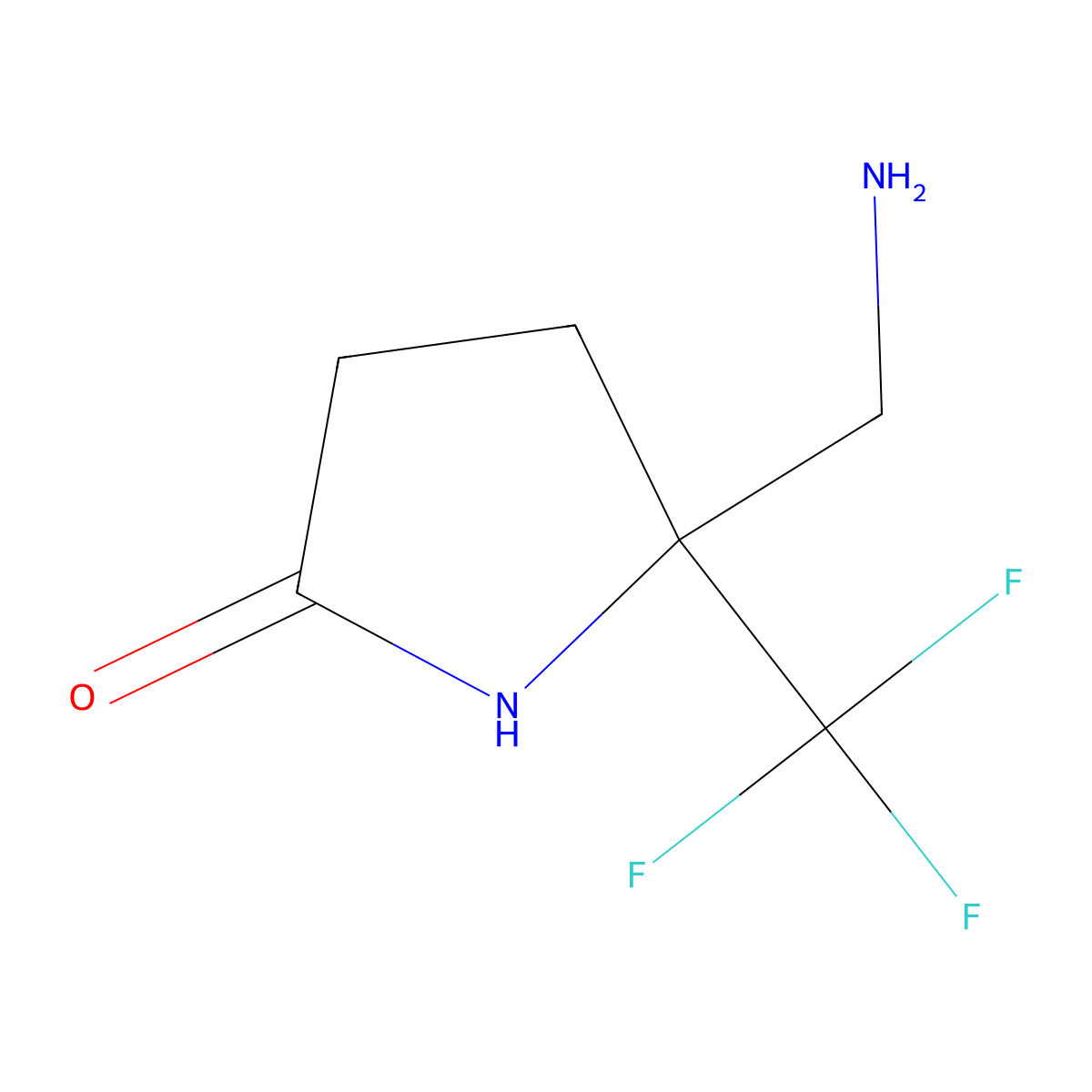 5-(Aminomethyl)-5-(trifluoromethyl)pyrrolidin-2-one molecular structure, CAS 2411194-86-8