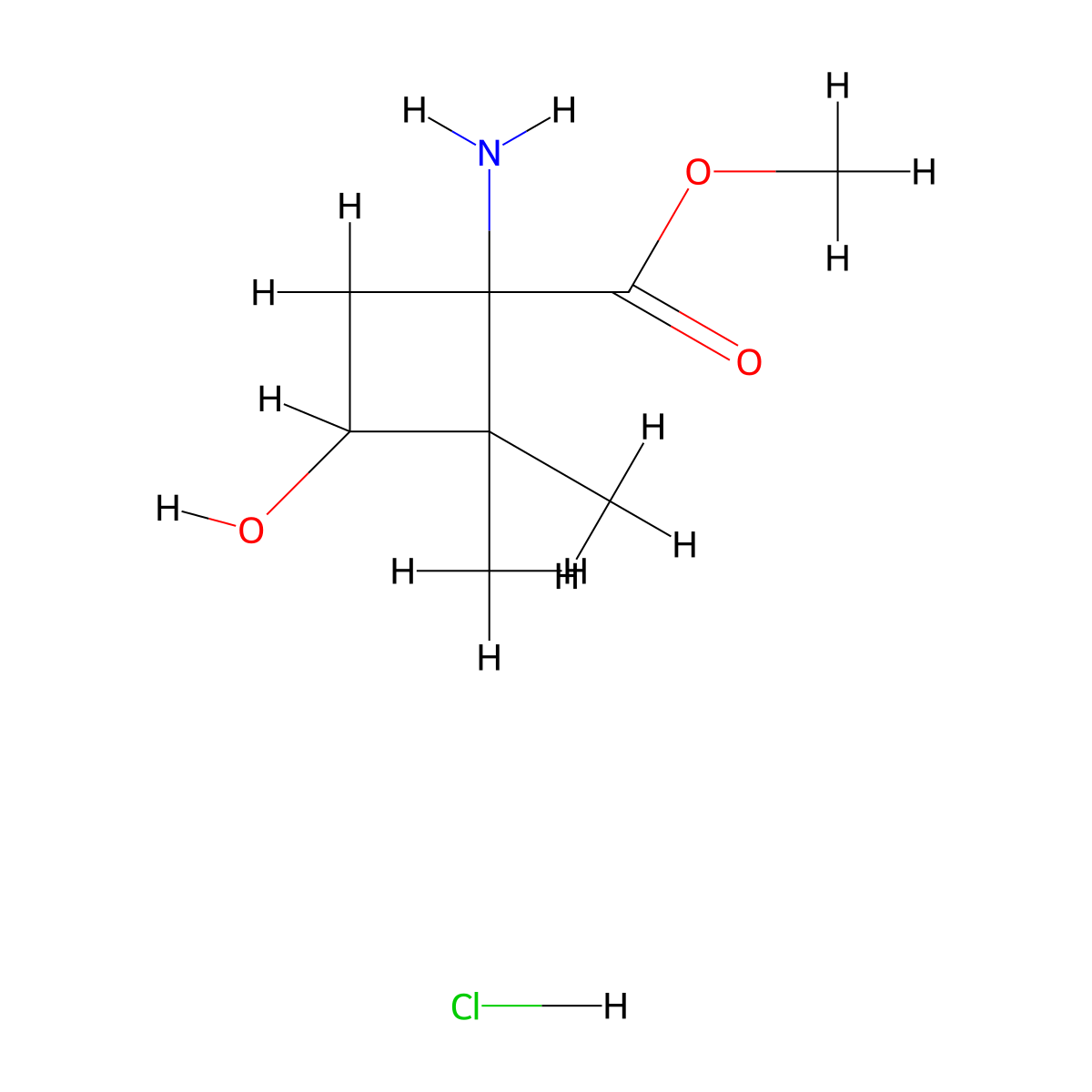 methyl1-amino-3-hydroxy-2,2-dimethylcyclobutane-1-carboxylatehydrochloride,Mixtureofdiastereomers molecular structure, CAS 2411195-17-8