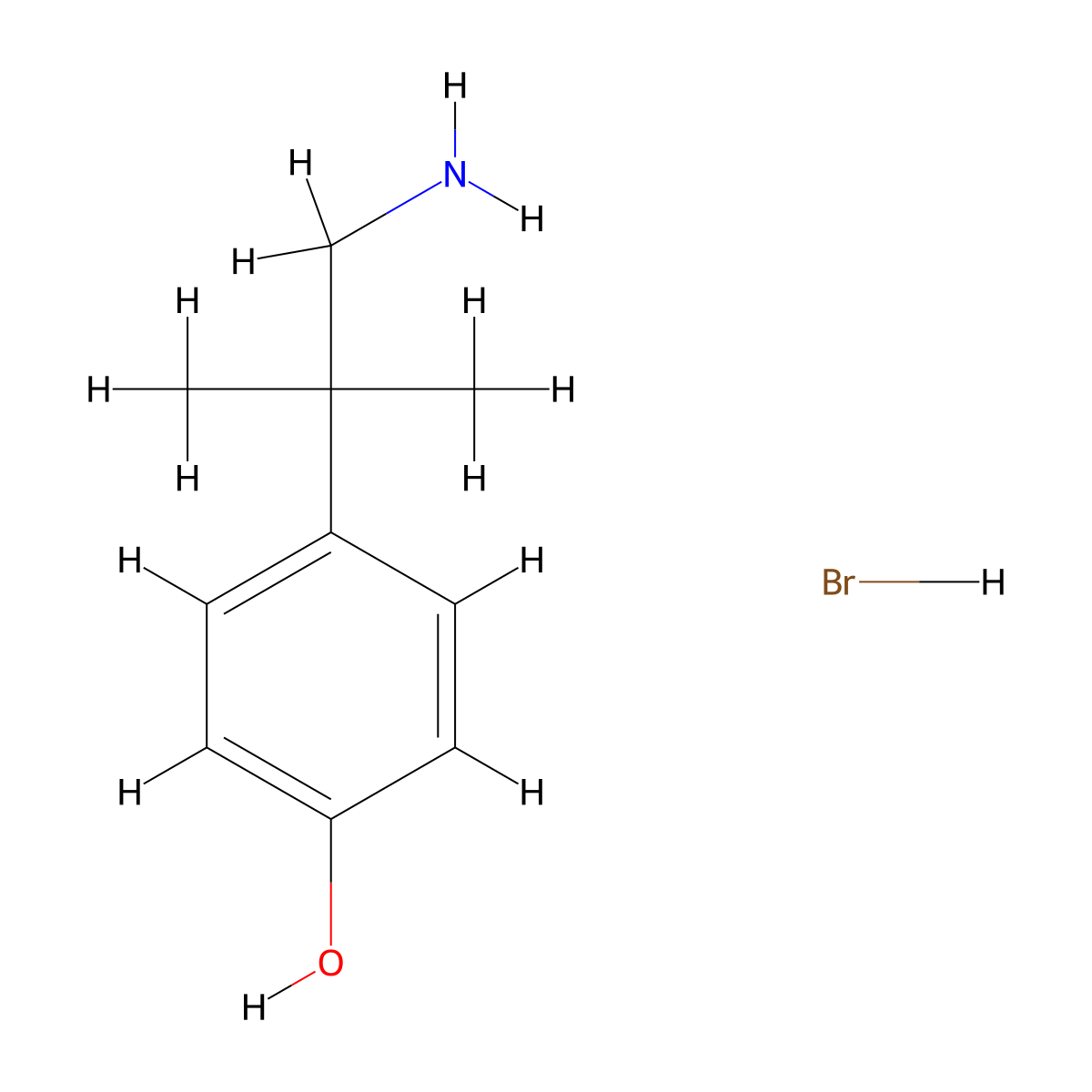 4-(1-Amino-2-methylpropan-2-yl)phenol hydrobromide molecular structure, CAS 2411195-92-9