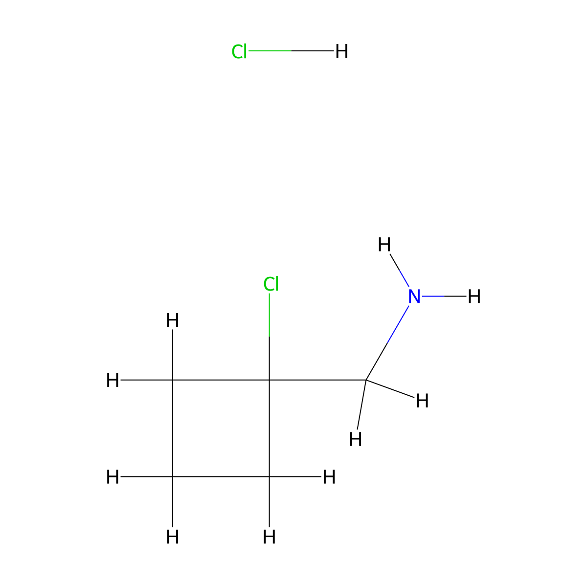 1-(1-Chlorocyclobutyl)methanamine hydrochloride molecular structure, CAS 2411195-97-4