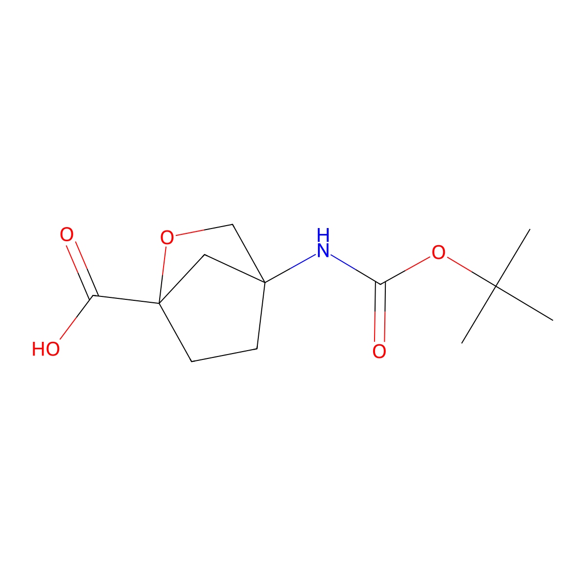 4-{[(Tert-butoxy)carbonyl]amino}-2-oxabicyclo[2.2.1]heptane-1-carboxylic acid molecular structure, CAS 2411196-08-0