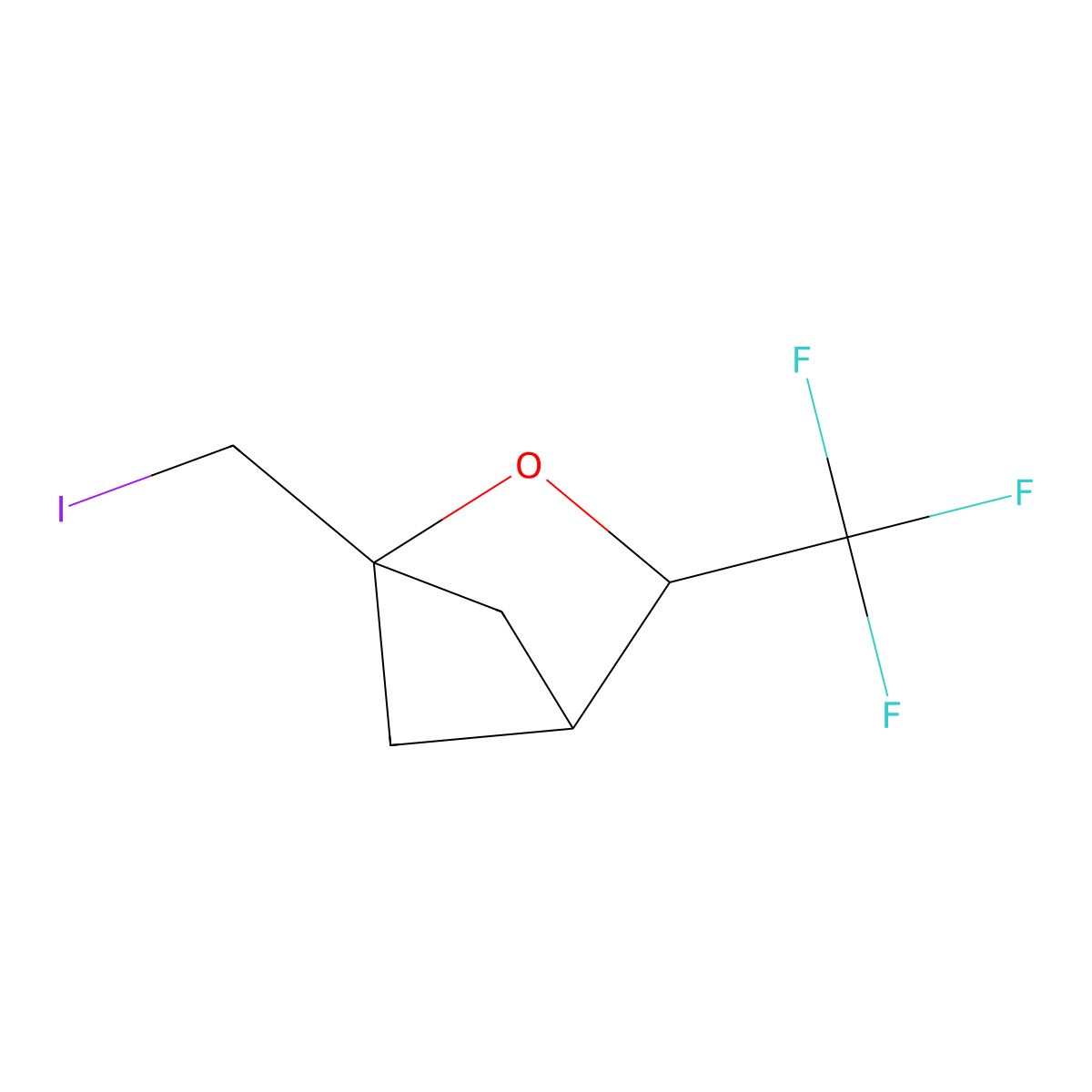 1-(Iodomethyl)-3-(trifluoromethyl)-2-oxabicyclo(2.1.1)hexane molecular structure, CAS 2411198-73-5
