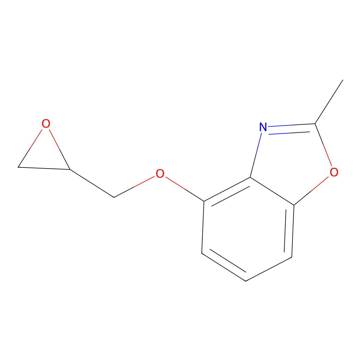 2-Methyl-4-[(oxiran-2-yl)methoxy]-1,3-benzoxazole molecular structure, CAS 2411199-04-5