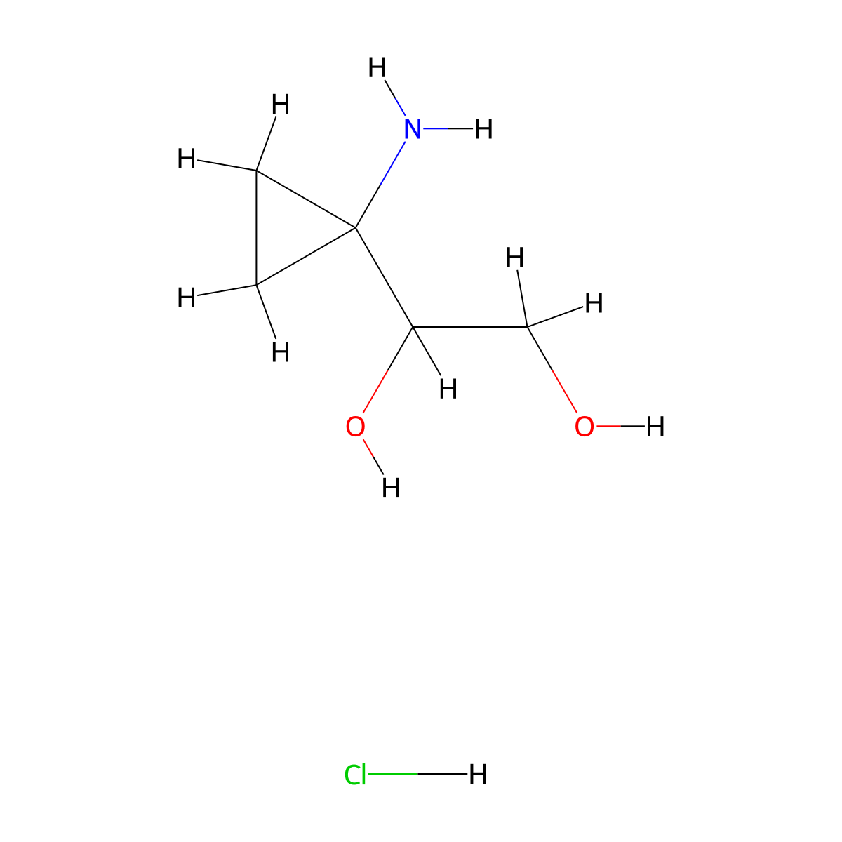 1-(1-Aminocyclopropyl)ethane-1,2-diol hydrochloride molecular structure, CAS 2411200-09-2