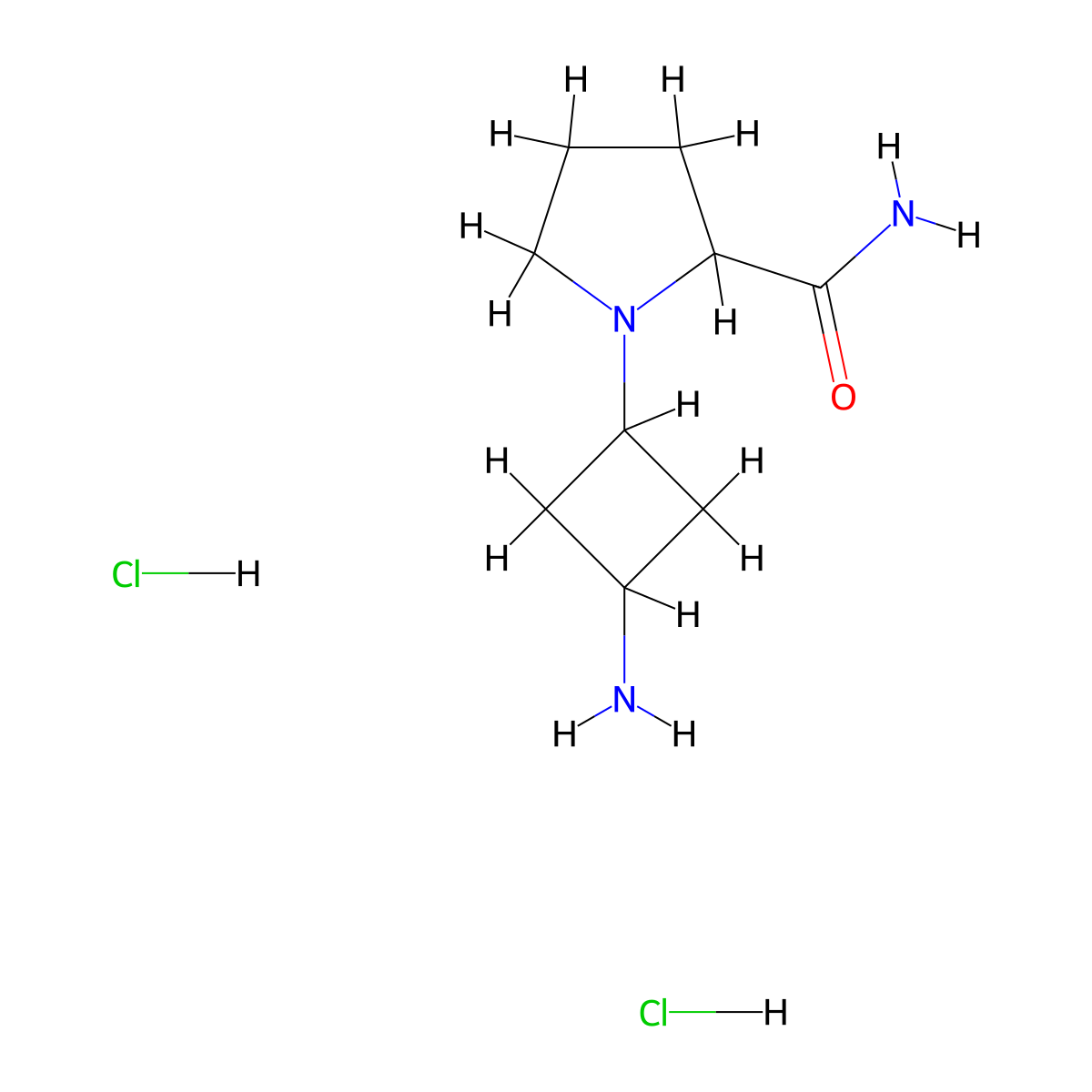 1-(3-Aminocyclobutyl)pyrrolidine-2-carboxamide dihydrochloride molecular structure, CAS 2411200-44-5