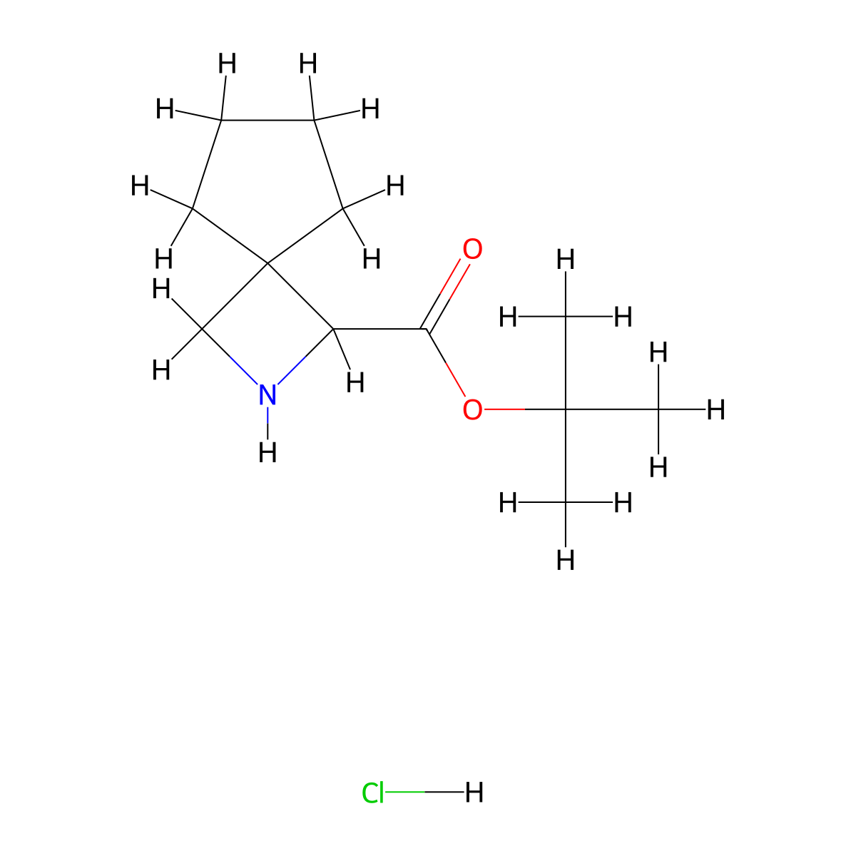 Tert-butyl 2-azaspiro[3.4]octane-1-carboxylate hydrochloride molecular structure, CAS 2411200-50-3