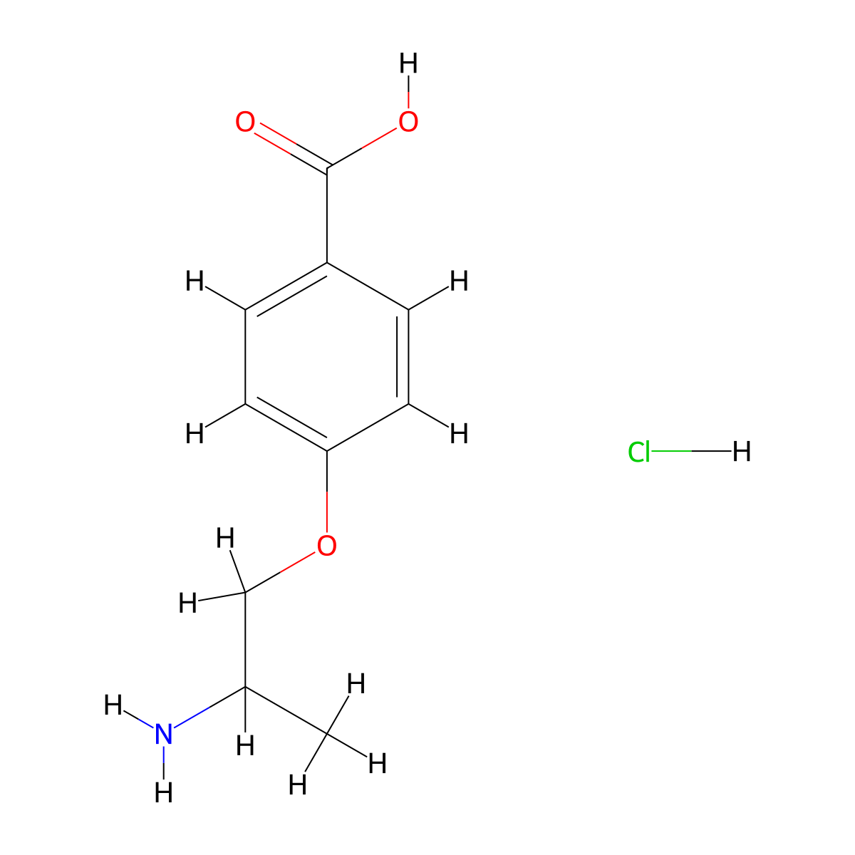 4-(2-Aminopropoxy)benzoic acid hydrochloride molecular structure, CAS 2411200-58-1