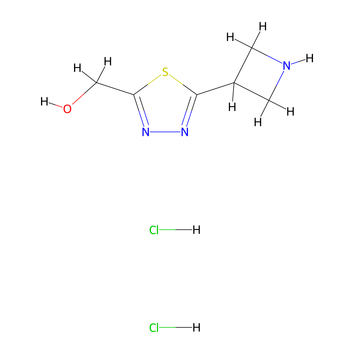 [5-(Azetidin-3-yl)-1,3,4-thiadiazol-2-yl]methanol dihydrochloride molecular structure, CAS 2411201-06-2