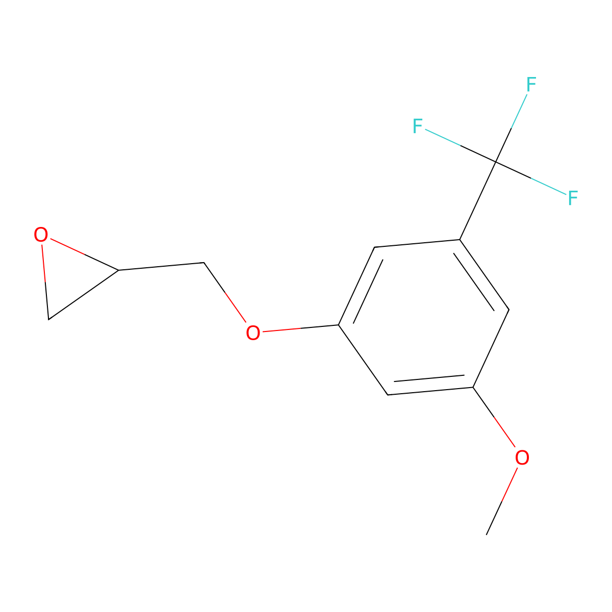 2-{[3-Methoxy-5-(trifluoromethyl)phenoxy]methyl}oxirane molecular structure, CAS 2411201-16-4