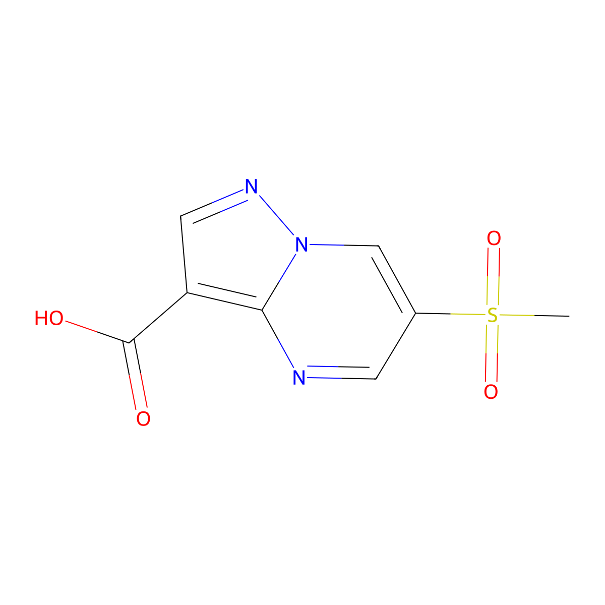 6-Methanesulfonylpyrazolo[1,5-a]pyrimidine-3-carboxylic acid molecular structure, CAS 2411201-55-1