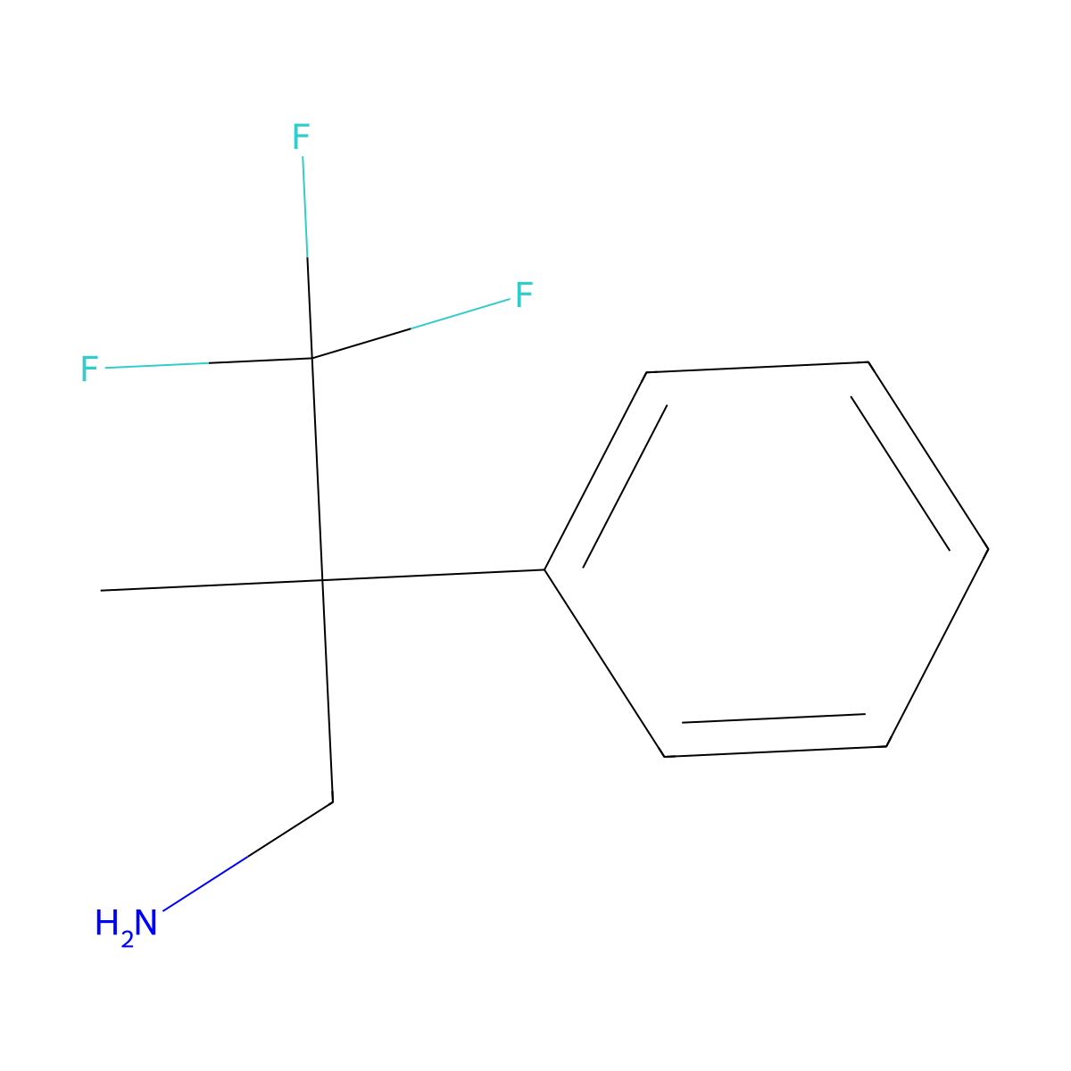 3,3,3-Trifluoro-2-methyl-2-phenylpropan-1-amine molecular structure, CAS 2411201-58-4