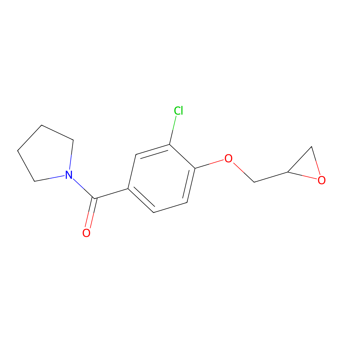 1-{3-Chloro-4-[(oxiran-2-yl)methoxy]benzoyl}pyrrolidine molecular structure, CAS 2411201-68-6