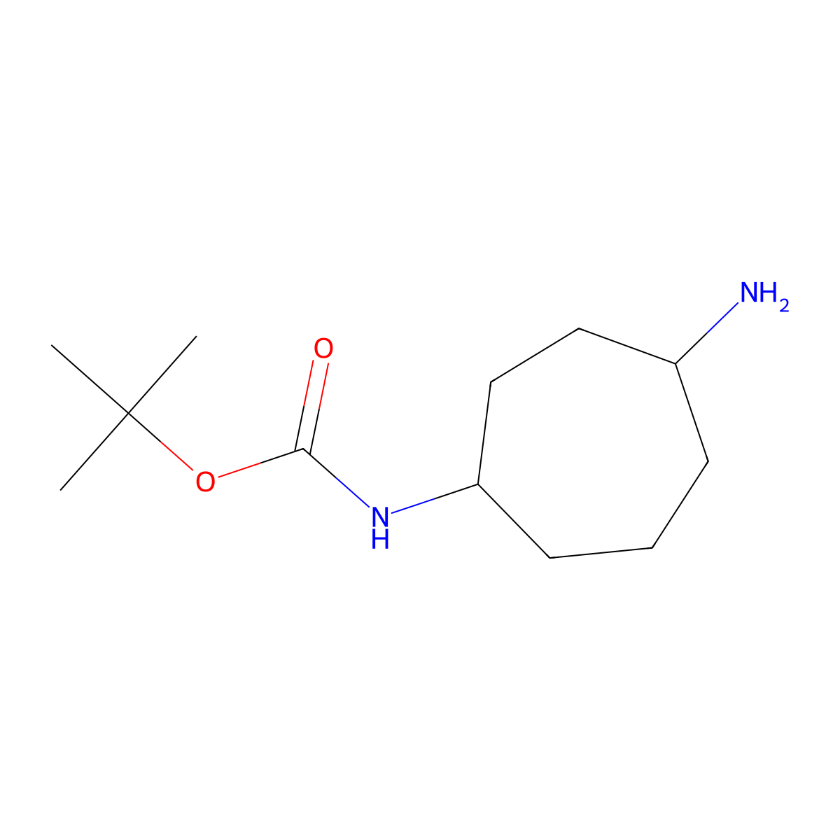 tert-butyl N-(4-aminocycloheptyl)carbamate molecular structure, CAS 2411201-78-8