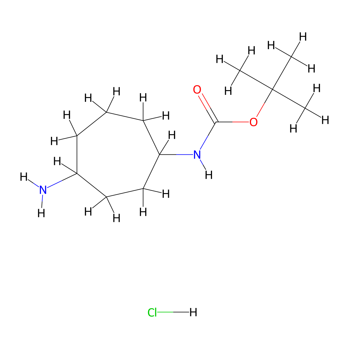 tert-butylN-(4-aminocycloheptyl)carbamatehydrochloride molecular structure, CAS 2411201-79-9