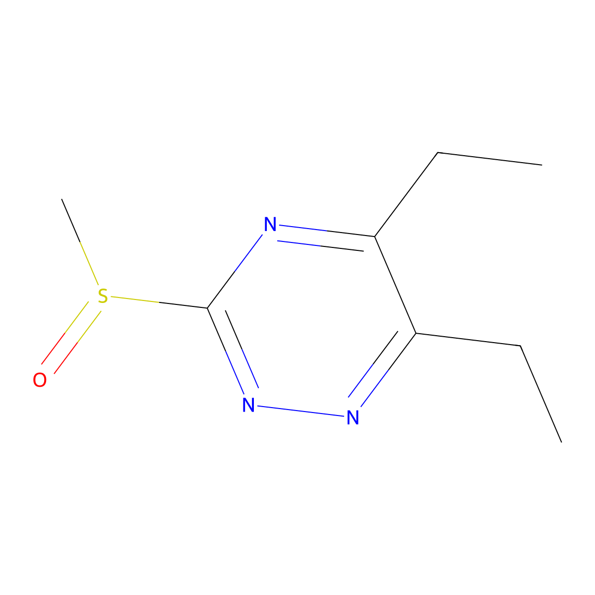 5,6-Diethyl-3-methanesulfinyl-1,2,4-triazine molecular structure, CAS 2411202-16-7