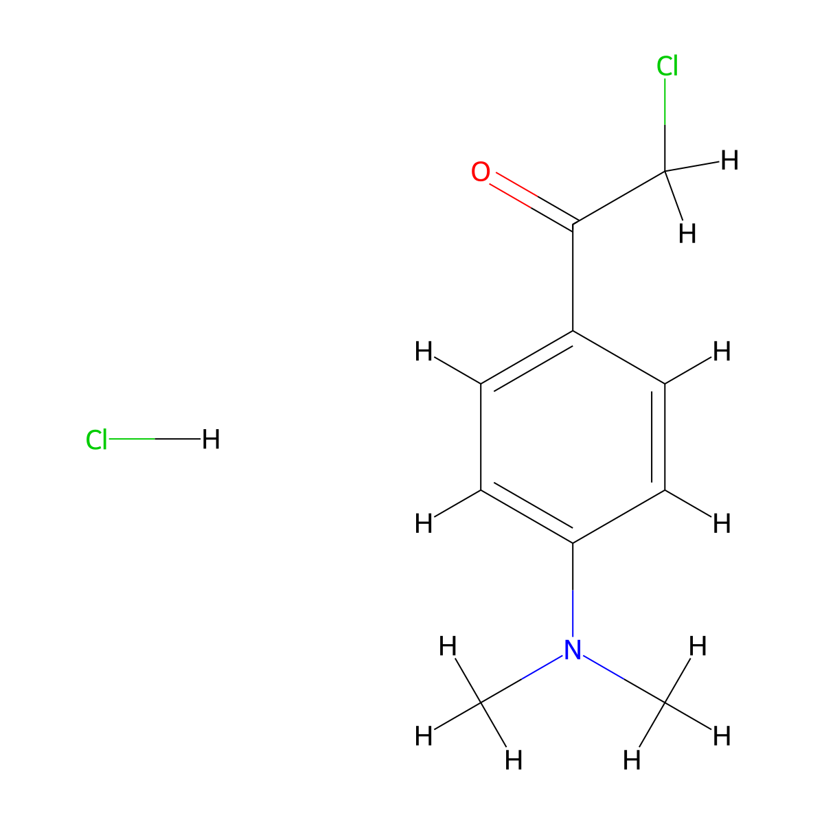 2-Chloro-1-[4-(dimethylamino)phenyl]ethan-1-one hydrochloride molecular structure, CAS 2411202-21-4