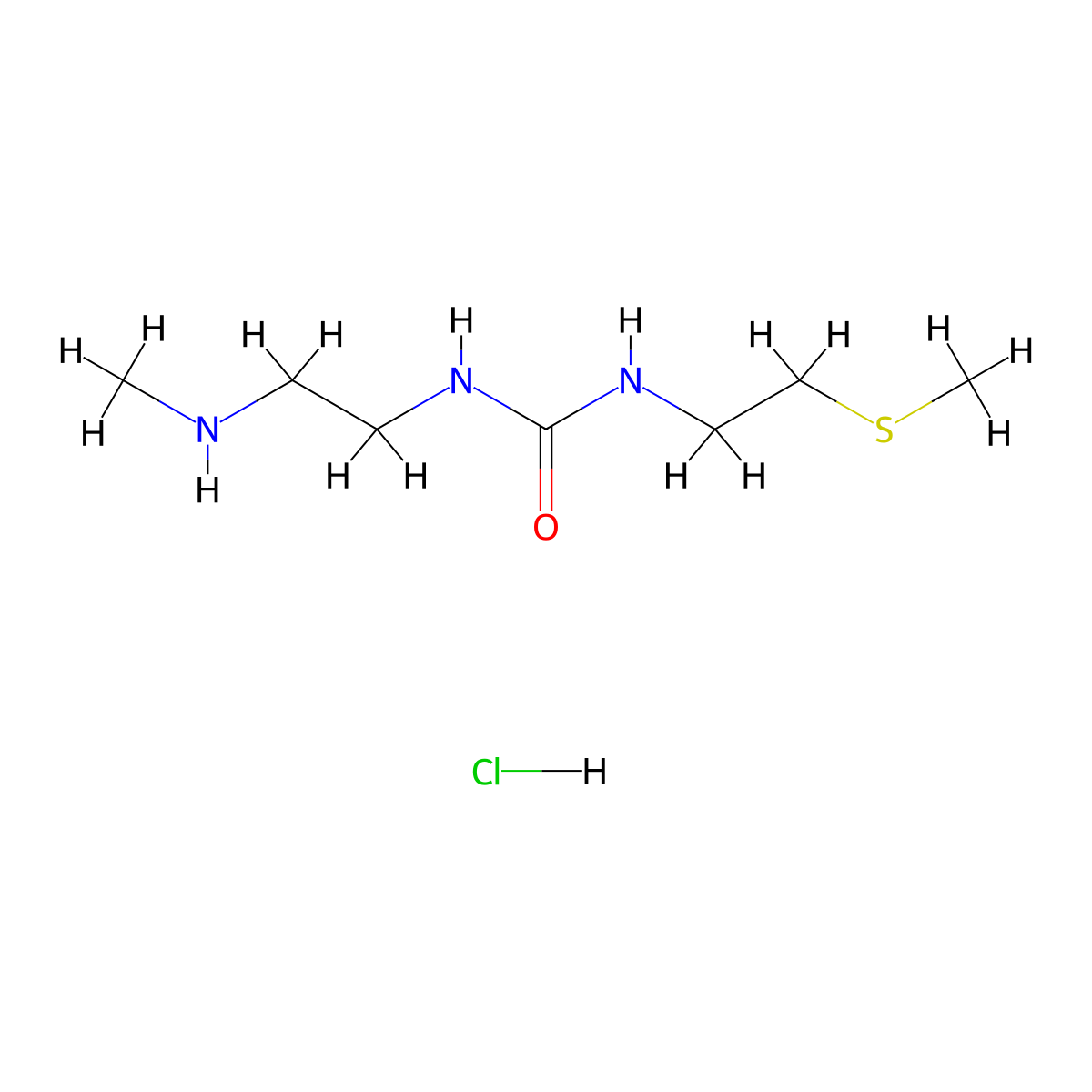 3-[2-(Methylamino)ethyl]-1-[2-(methylsulfanyl)ethyl]urea hydrochloride molecular structure, CAS 2411202-30-5