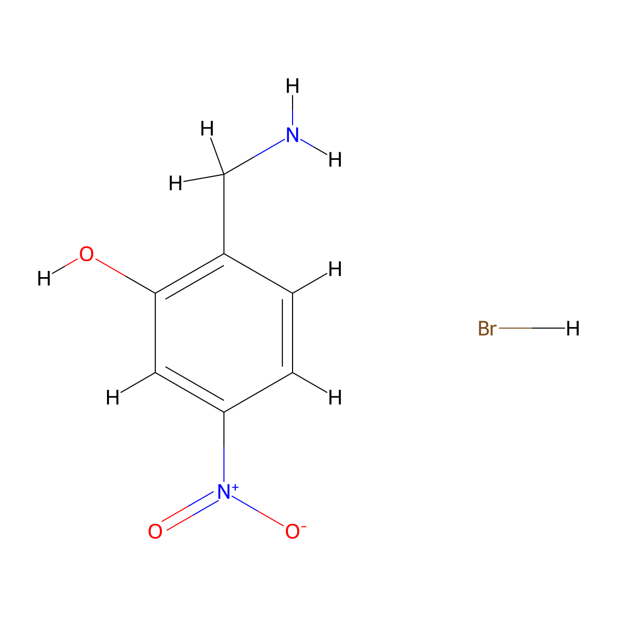 2-(Aminomethyl)-5-nitrophenol hydrobromide molecular structure, CAS 2411218-52-3