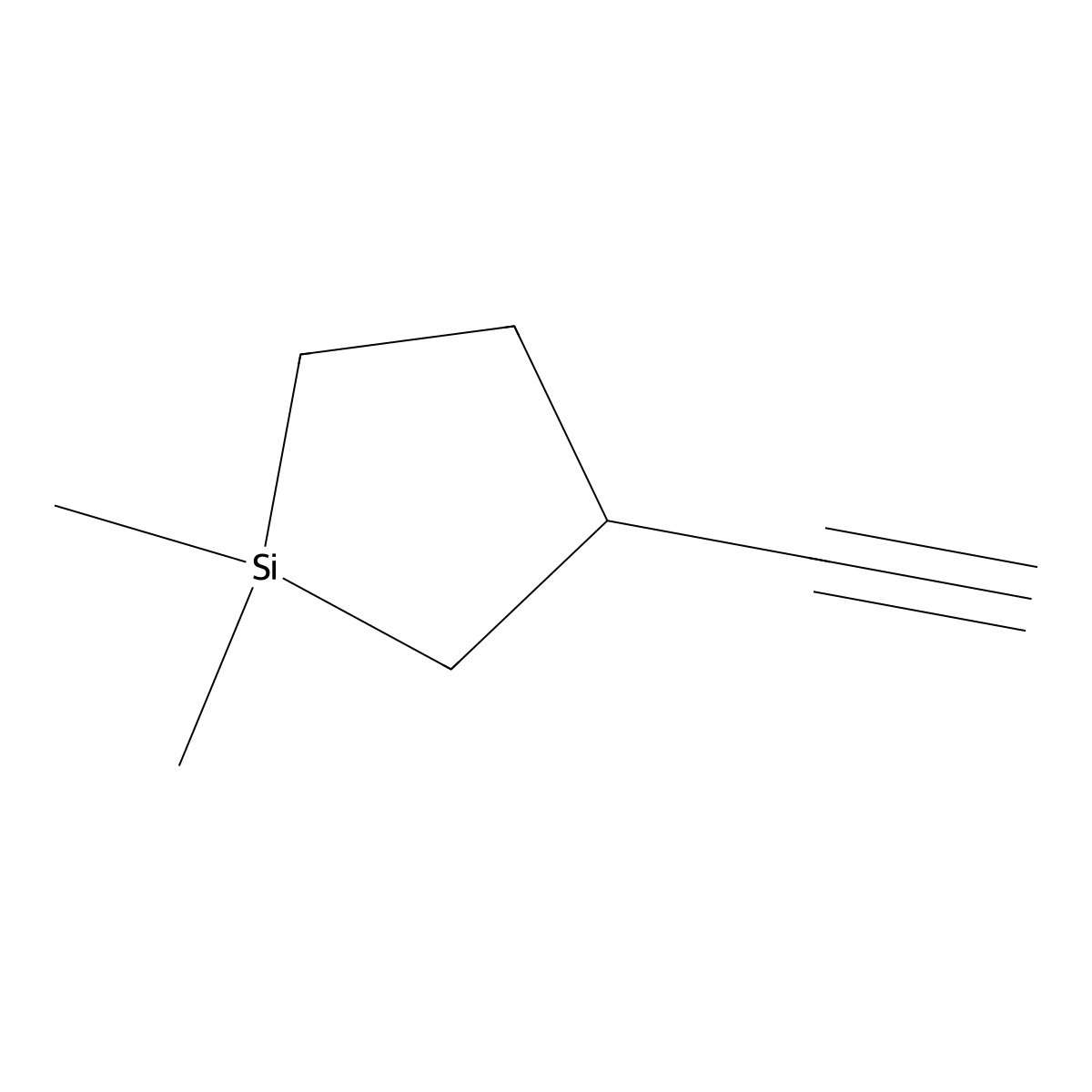 3-Ethynyl-1,1-dimethylsilolane molecular structure, CAS 2411219-08-2
