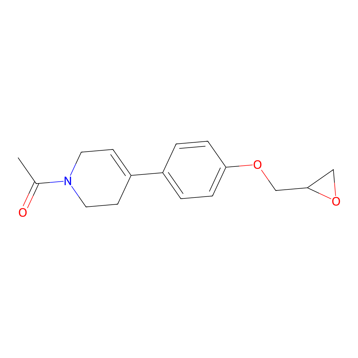 1-(4-{4-[(Oxiran-2-yl)methoxy]phenyl}-1,2,3,6-tetrahydropyridin-1-yl)ethan-1-one molecular structure, CAS 2411219-27-5