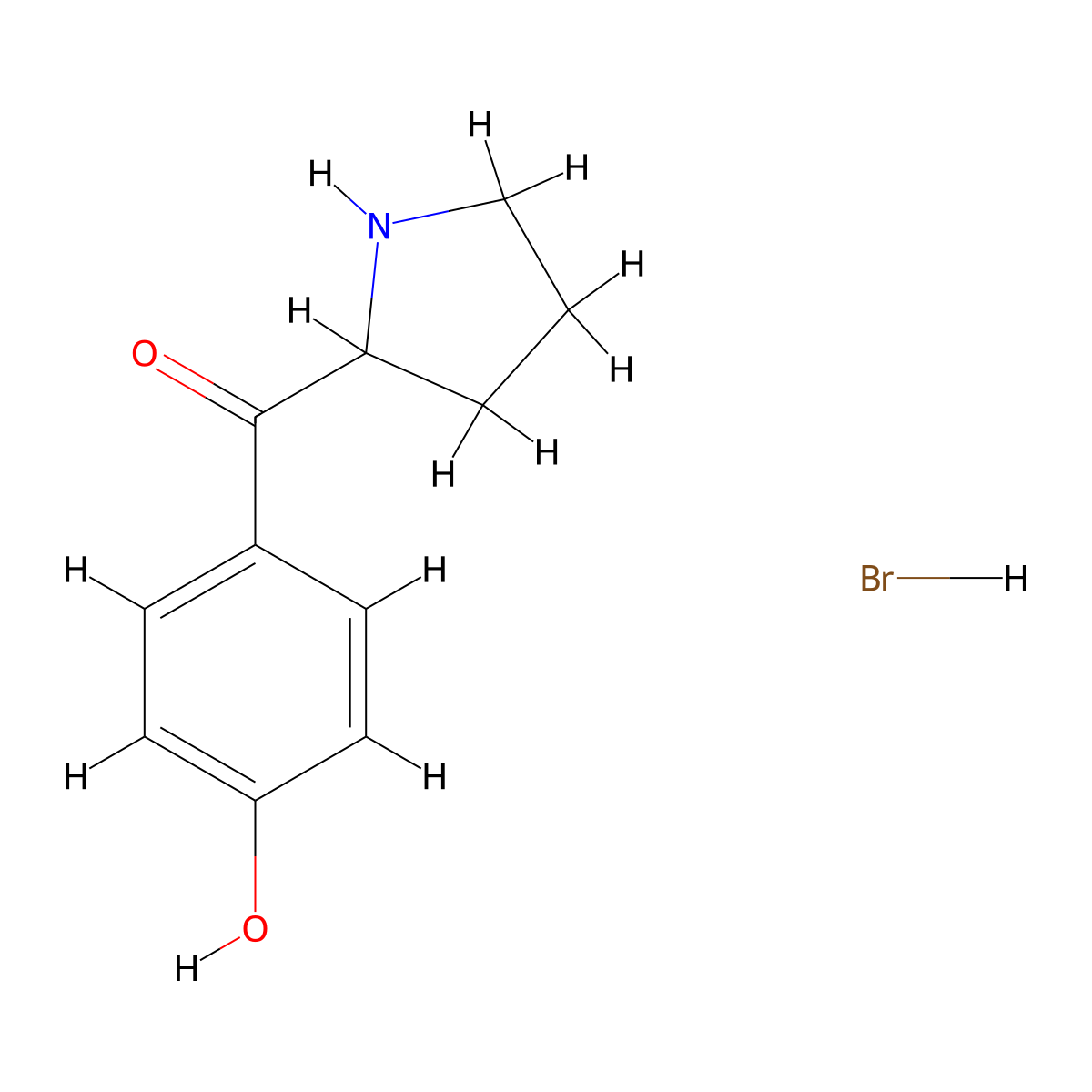 4-(Pyrrolidine-2-carbonyl)phenolhydrobromide molecular structure, CAS 2411219-30-0