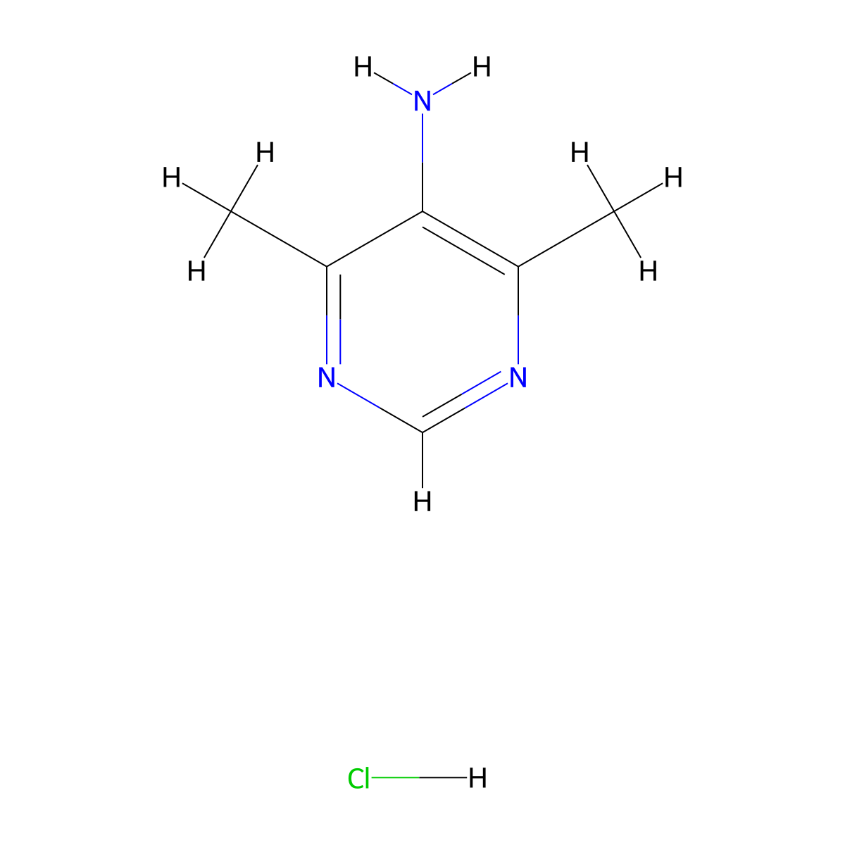 4,6-Dimethylpyrimidin-5-amine hydrochloride molecular structure, CAS 2411219-33-3