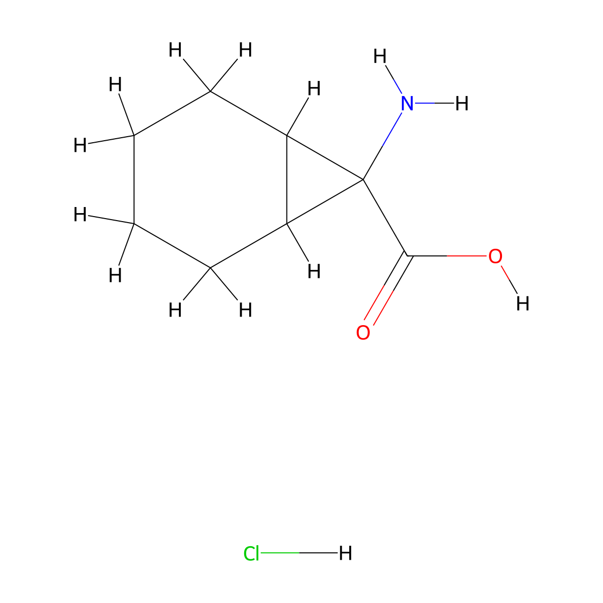 7-Aminobicyclo[4.1.0]heptane-7-carboxylic acid hydrochloride molecular structure, CAS 2411219-36-6