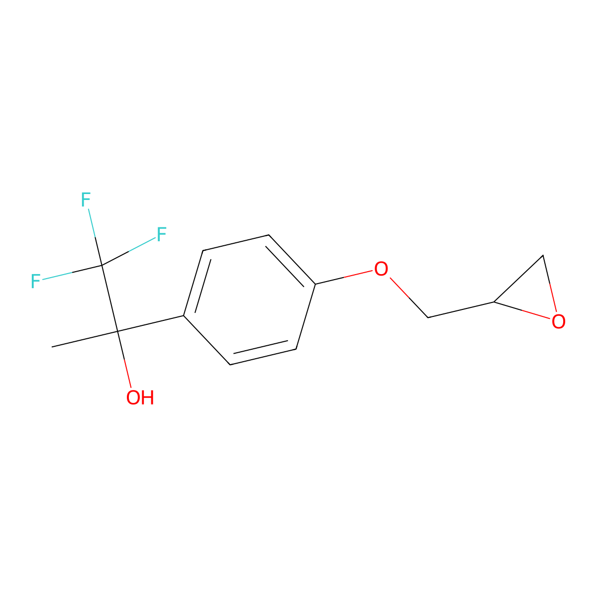 1,1,1-Trifluoro-2-{4-[(oxiran-2-yl)methoxy]phenyl}propan-2-ol molecular structure, CAS 2411219-47-9