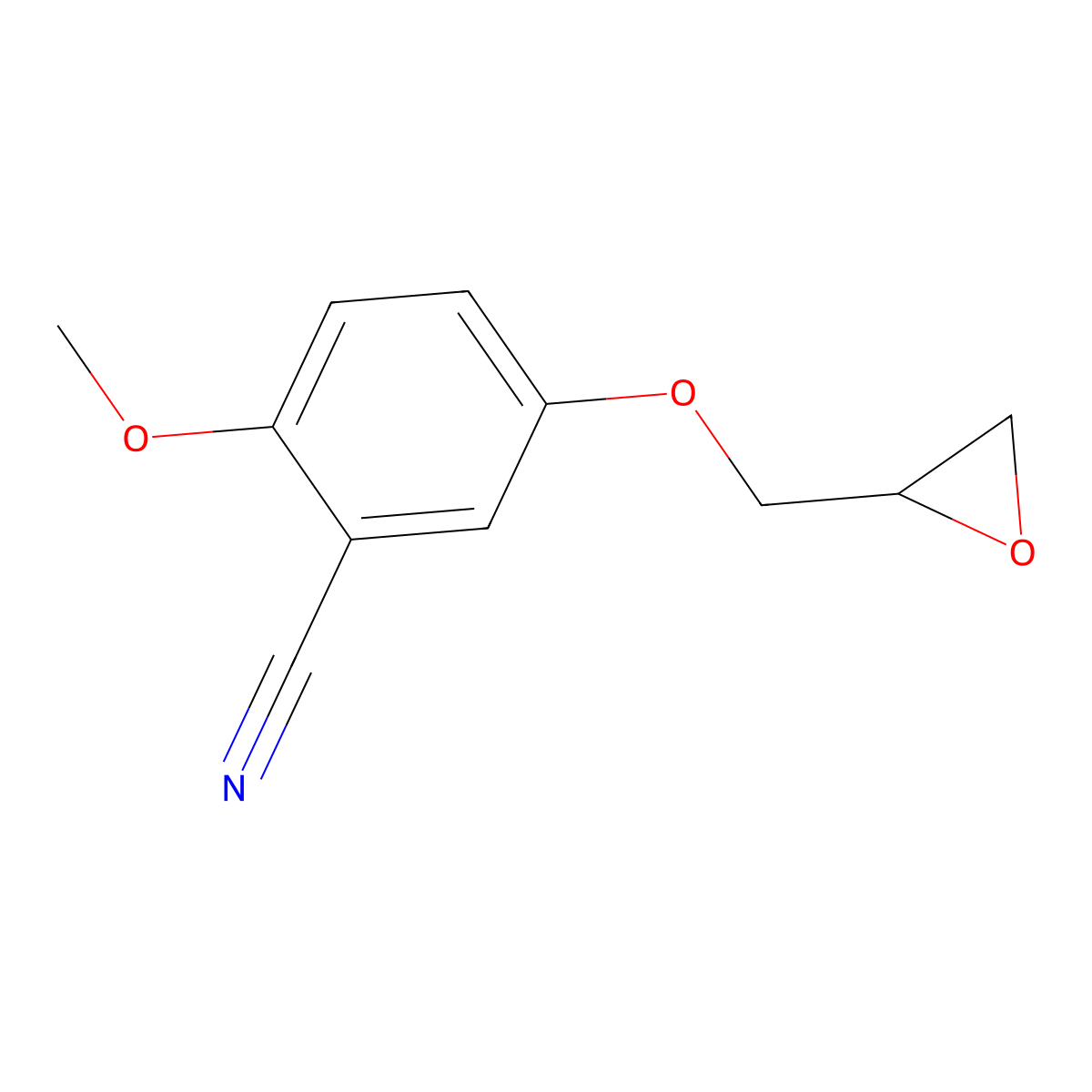 2-Methoxy-5-((oxiran-2-yl)methoxy)benzonitrile molecular structure, CAS 2411219-52-6
