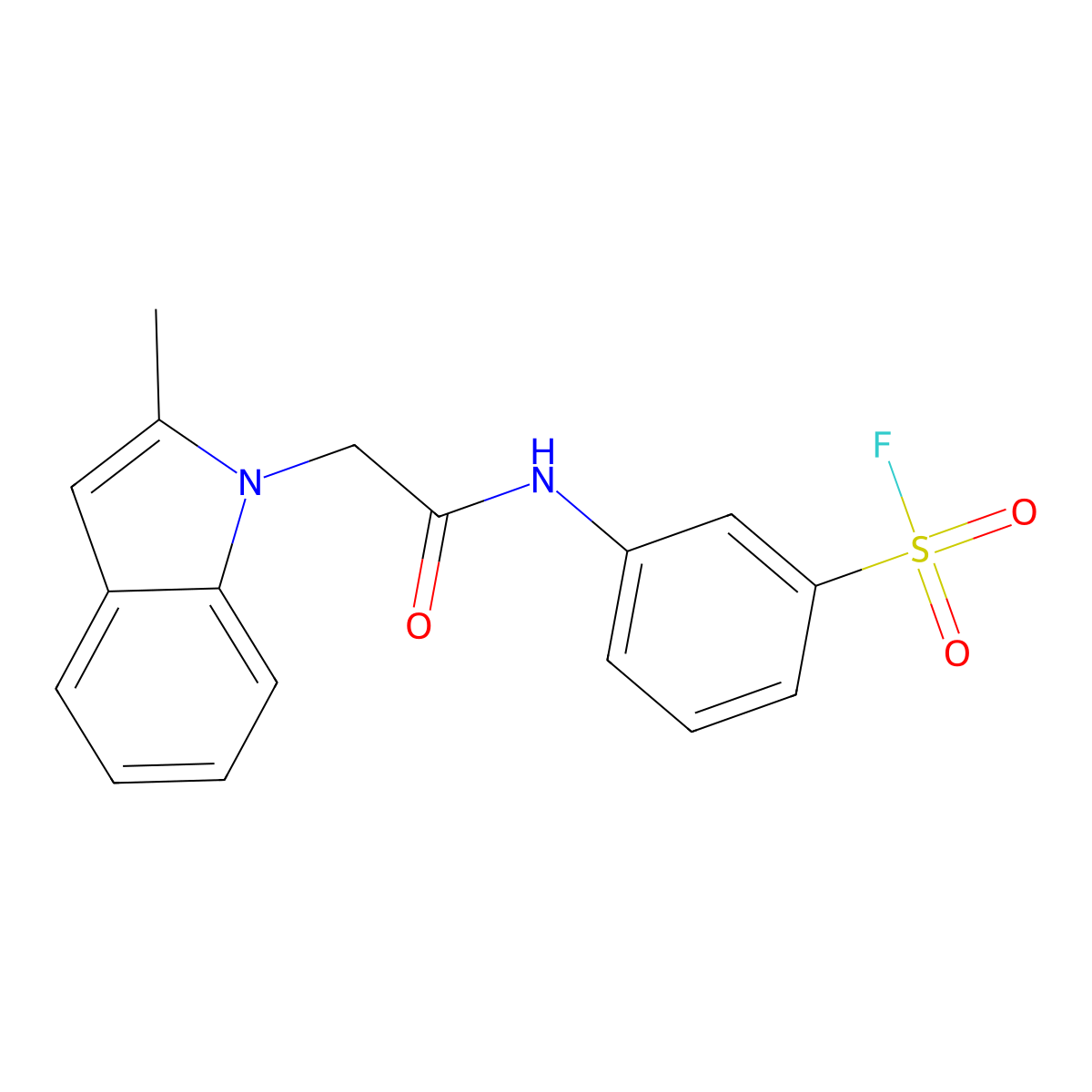 3-[2-(2-methyl-1H-indol-1-yl)acetamido]benzene-1-sulfonyl fluoride molecular structure, CAS 2411219-69-5