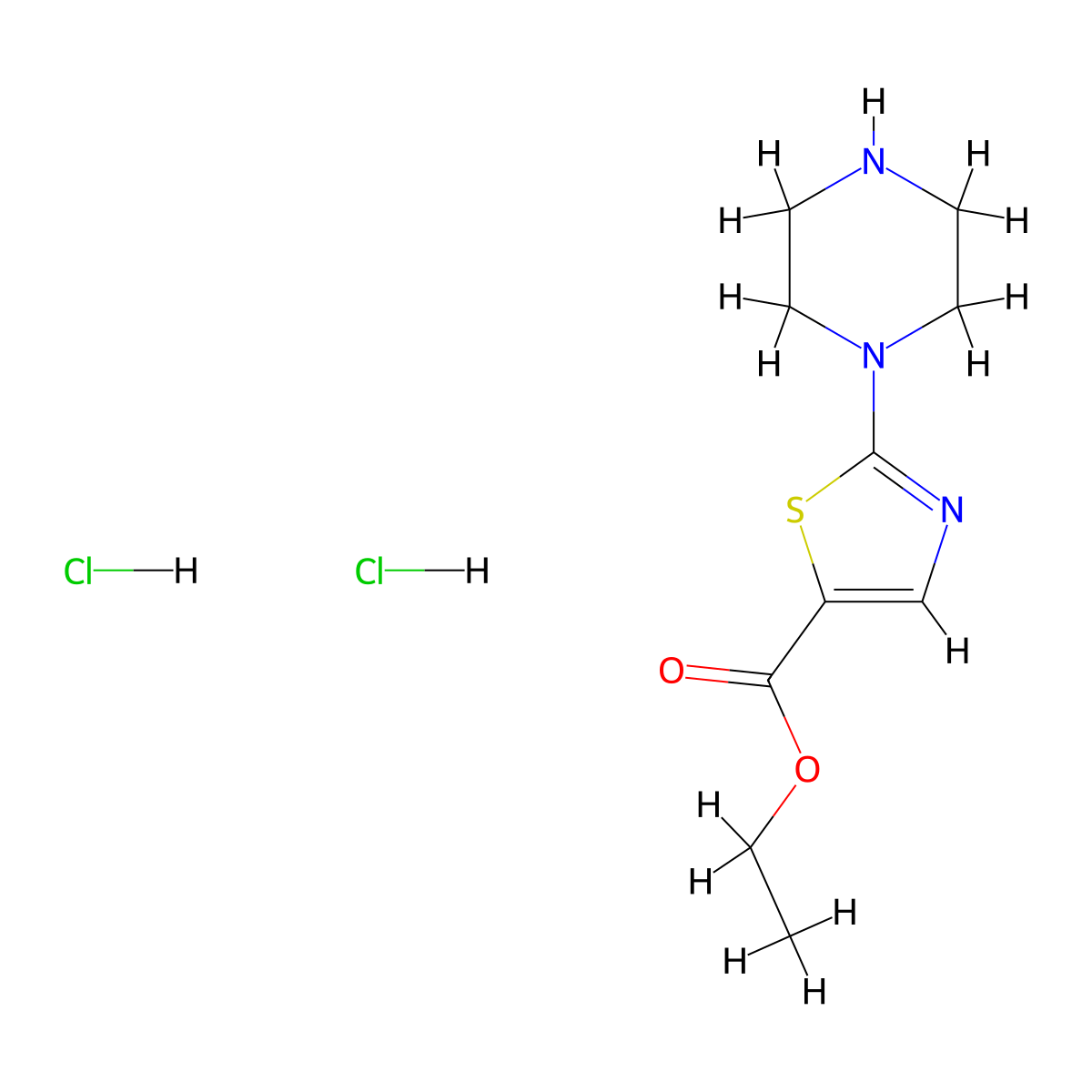 Ethyl 2-piperazin-1-yl-1,3-thiazole-5-carboxylate;dihydrochloride molecular structure, CAS 2411219-87-7
