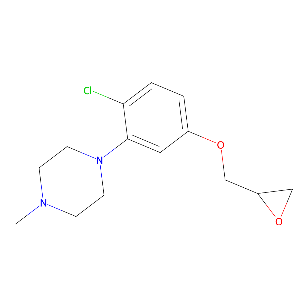 1-{2-Chloro-5-[(oxiran-2-yl)methoxy]phenyl}-4-methylpiperazine molecular structure, CAS 2411219-94-6