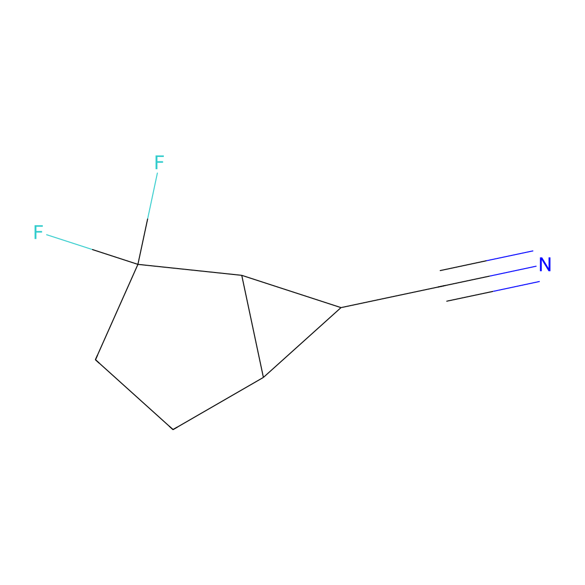 2,2-Difluorobicyclo(3.1.0)hexane-6-carbonitrile molecular structure, CAS 2411220-56-7