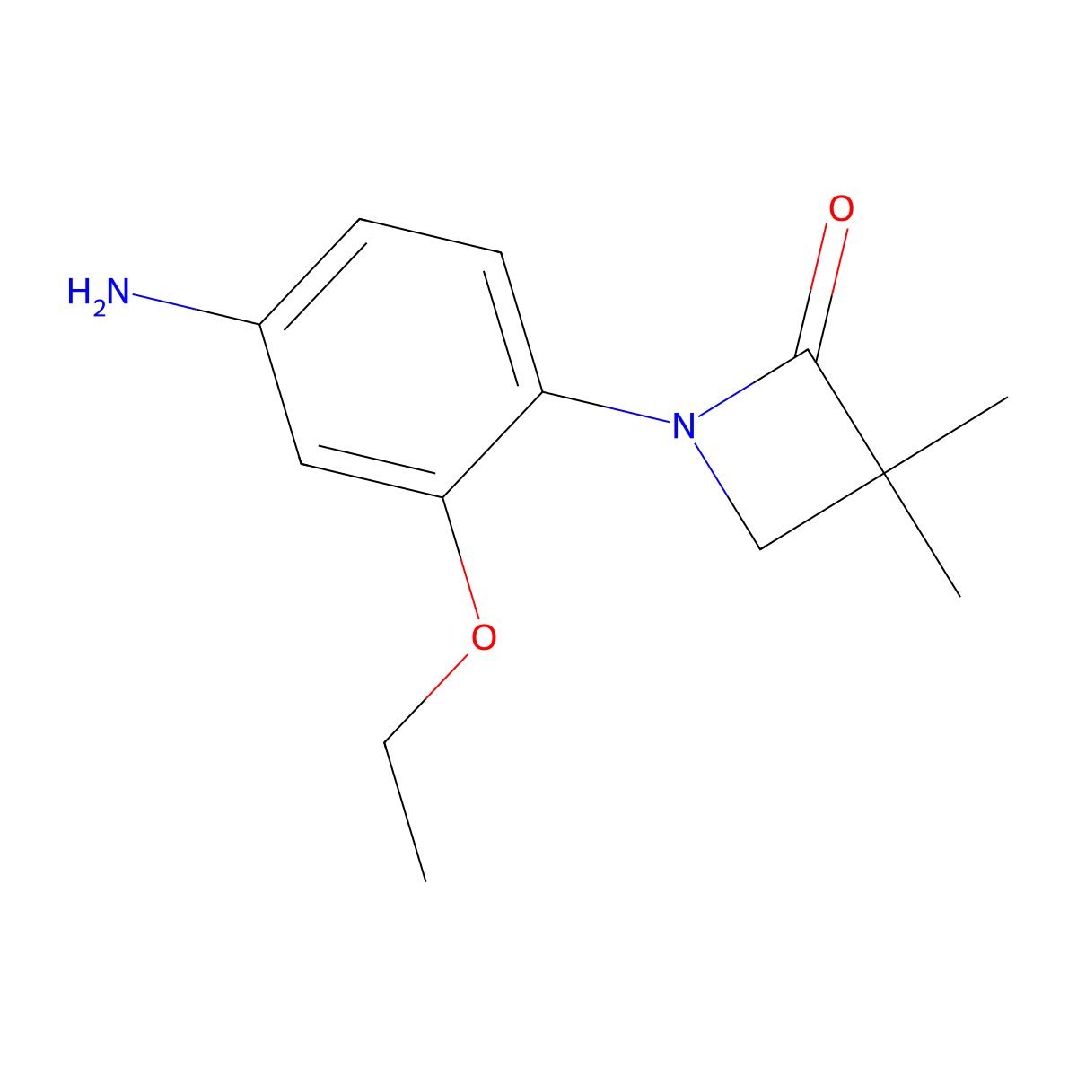 1-(4-Amino-2-ethoxyphenyl)-3,3-dimethylazetidin-2-one molecular structure, CAS 2411221-22-0