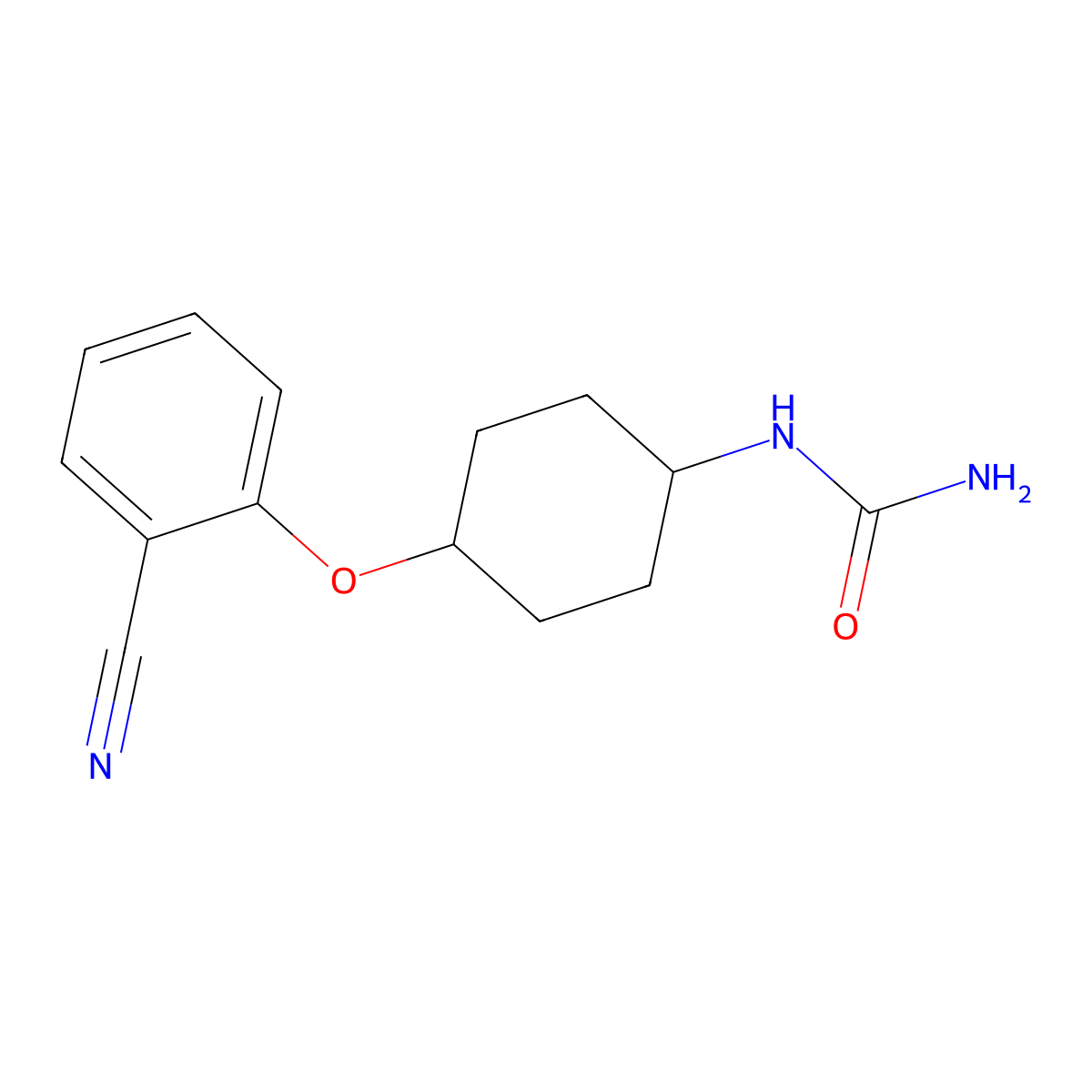 [4-(2-Cyanophenoxy)cyclohexyl]urea molecular structure, CAS 2411221-38-8