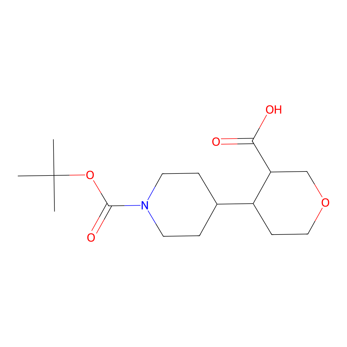 4-{1-[(Tert-butoxy)carbonyl]piperidin-4-yl}oxane-3-carboxylicacid molecular structure, CAS 2411221-49-1