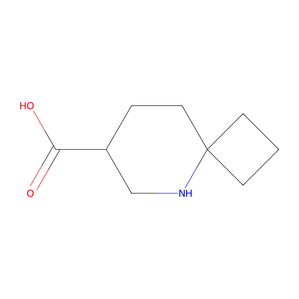5-Azaspiro[3.5]nonane-7-carboxylic acid molecular structure, CAS 2411221-91-3