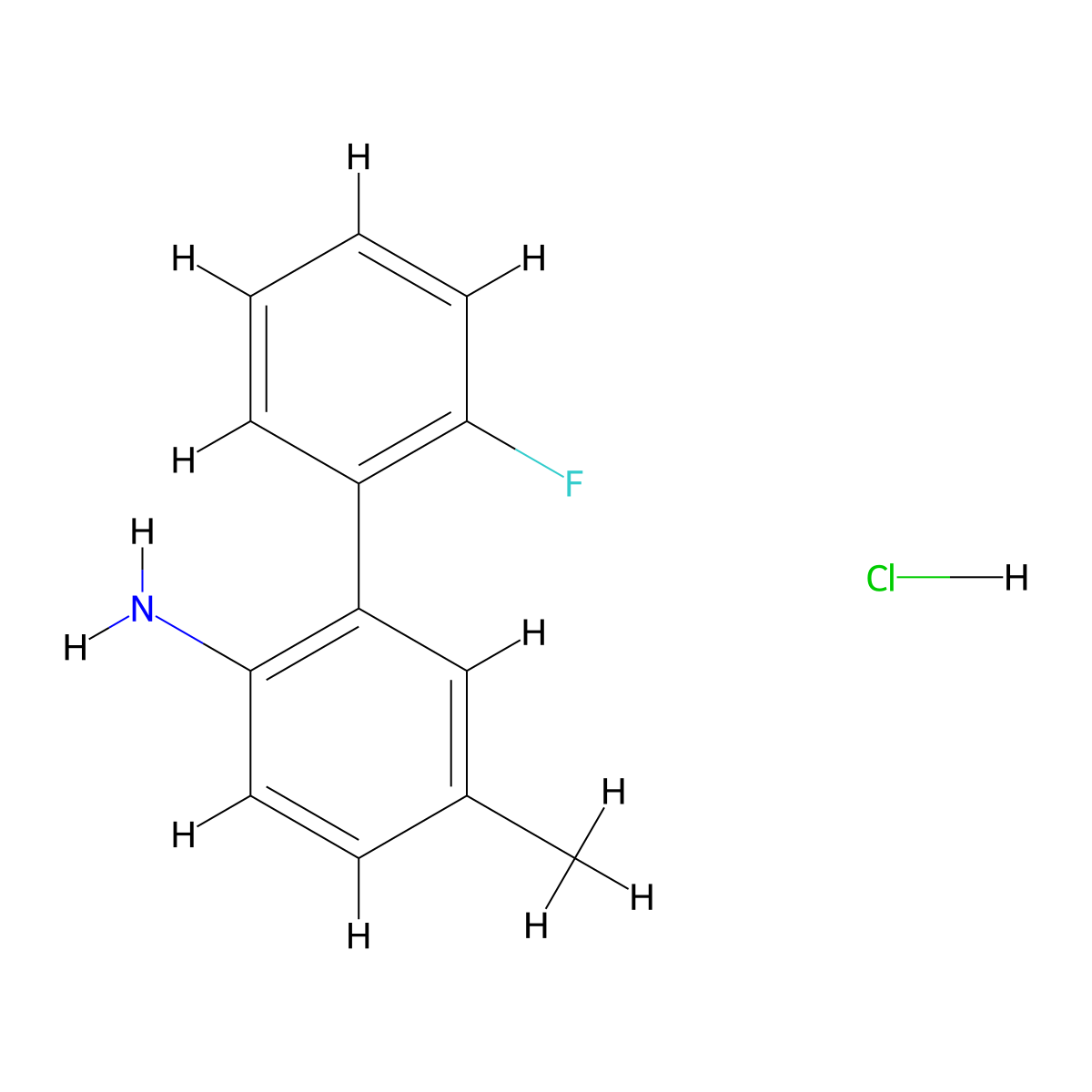 2'-Fluoro-5-methyl-(1,1'-biphenyl)-2-amine hydrochloride molecular structure, CAS 2411223-59-9