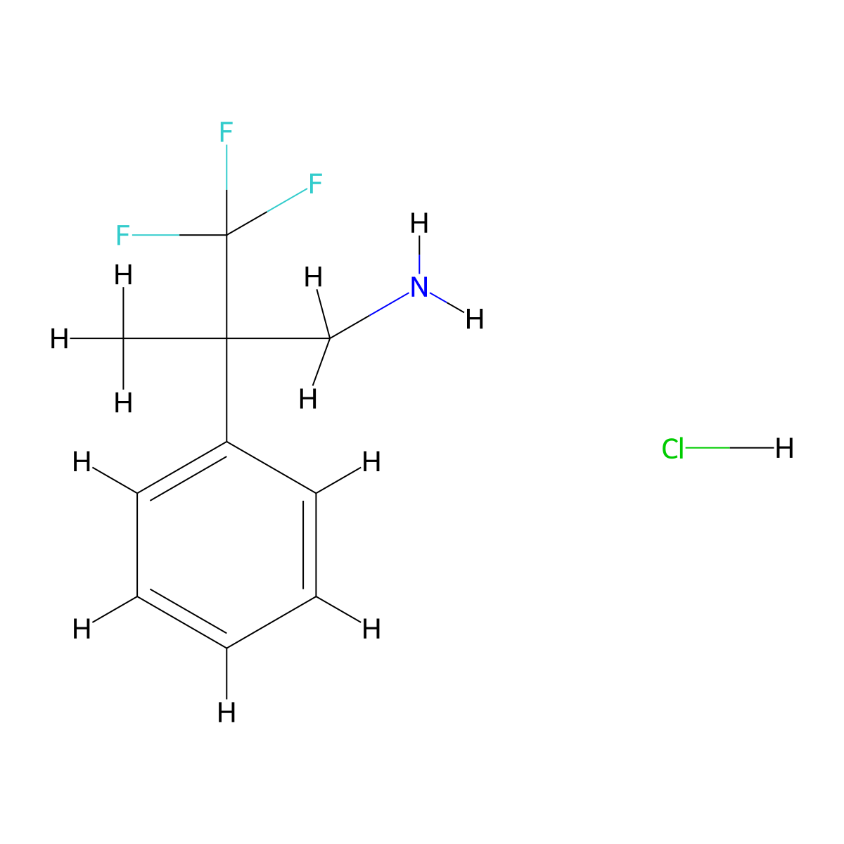 3,3,3-Trifluoro-2-methyl-2-phenylpropan-1-amine hydrochloride molecular structure, CAS 2411223-72-6