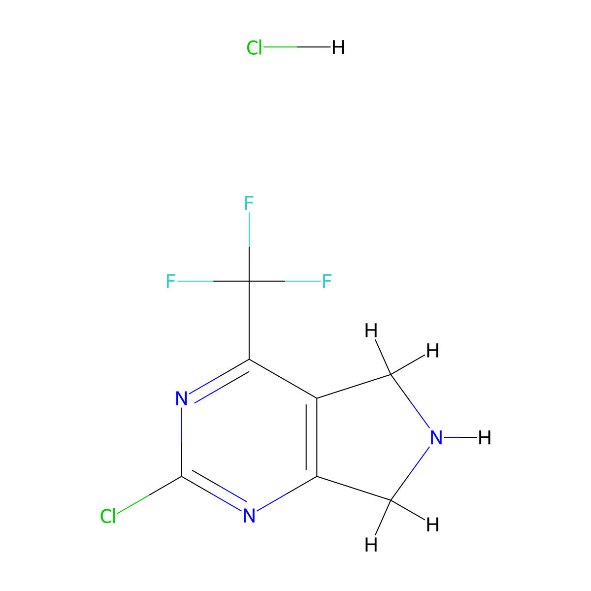 2-chloro-4-(trifluoromethyl)-5H,6H,7H-pyrrolo[3,4-d]pyrimidine hydrochloride molecular structure, CAS 2411223-82-8