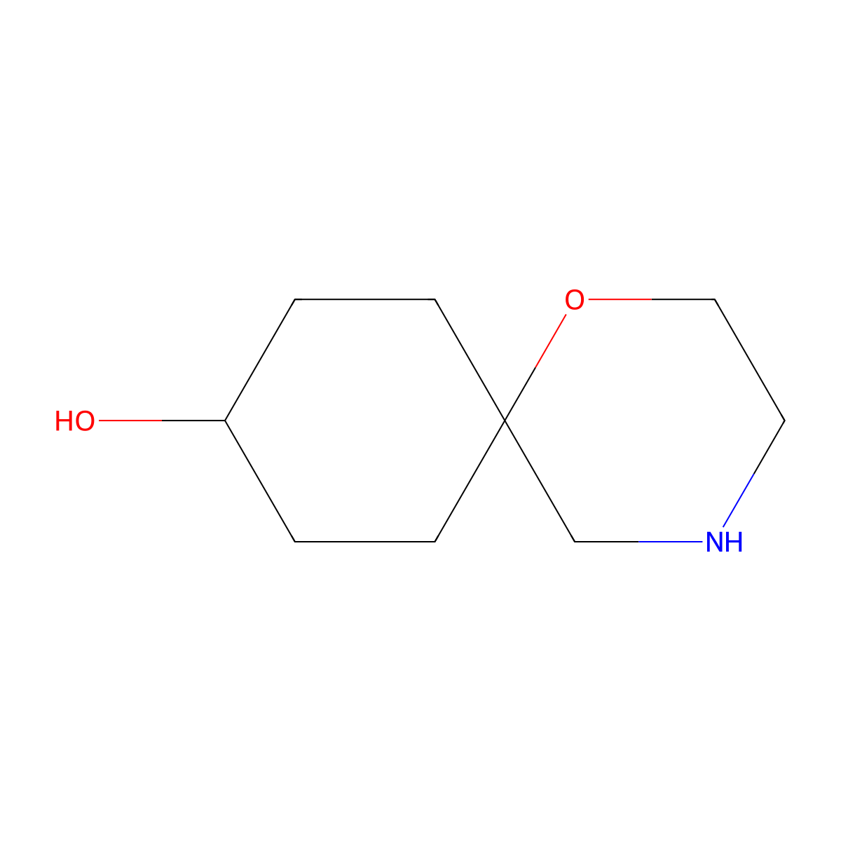 1-Oxa-4-azaspiro[5.5]undecan-9-ol molecular structure, CAS 2411223-96-4