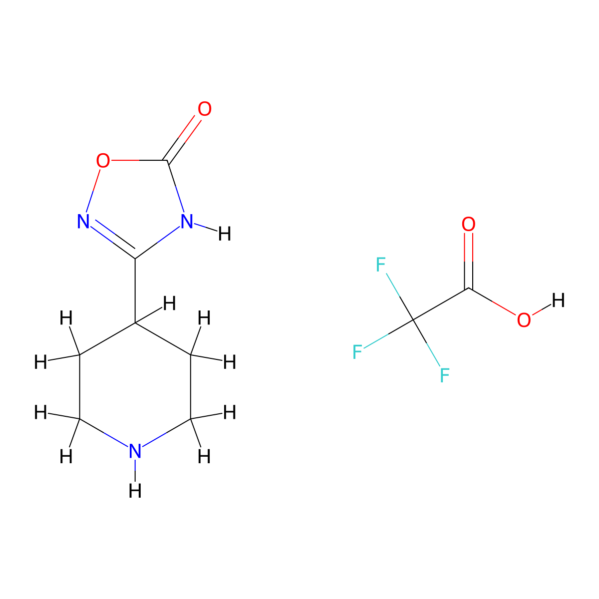 3-(Piperidin-4-yl)-1,2,4-oxadiazol-5-ol; trifluoroacetic acid molecular structure, CAS 2411224-10-5