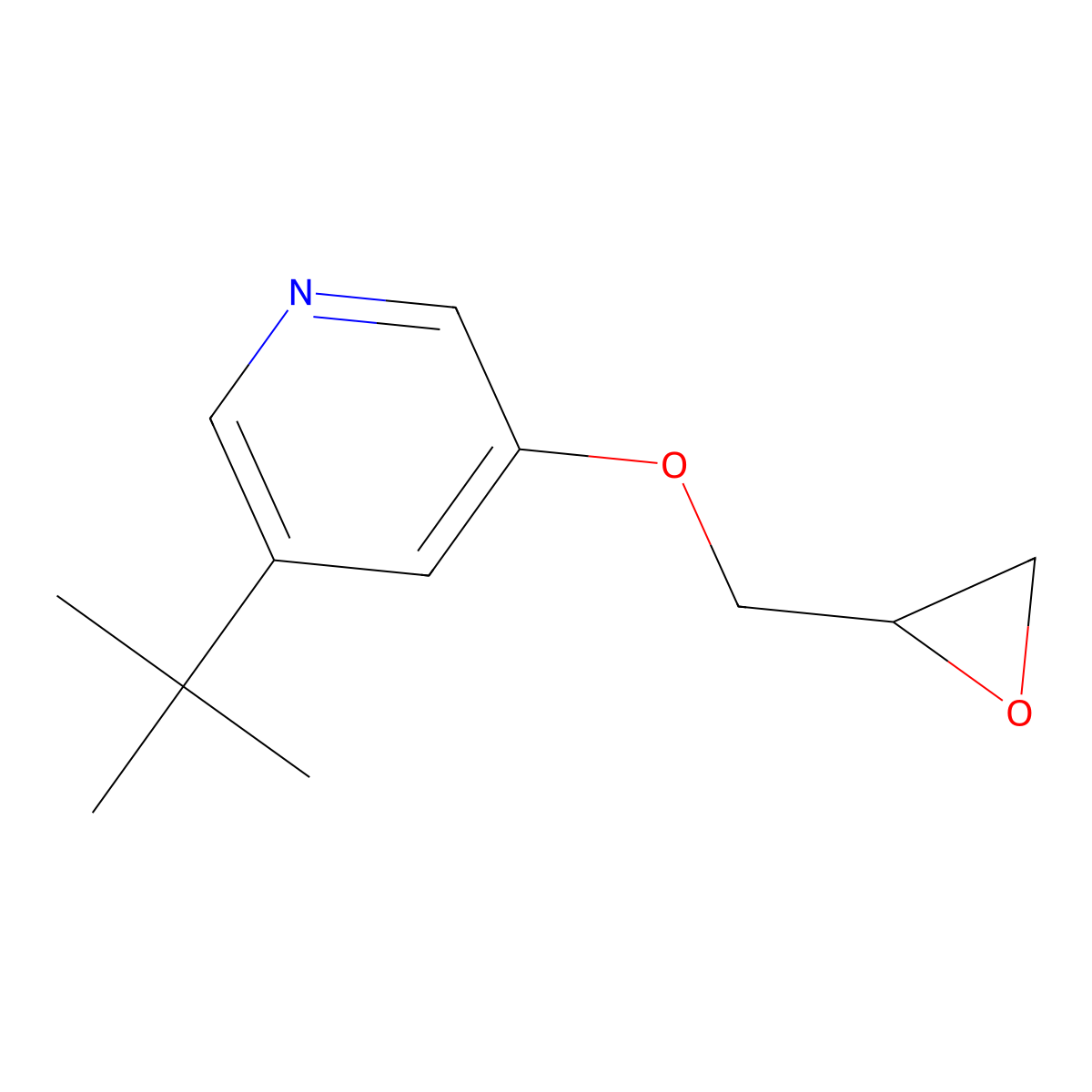 3-Tert-butyl-5-[(oxiran-2-yl)methoxy]pyridine molecular structure, CAS 2411226-93-0