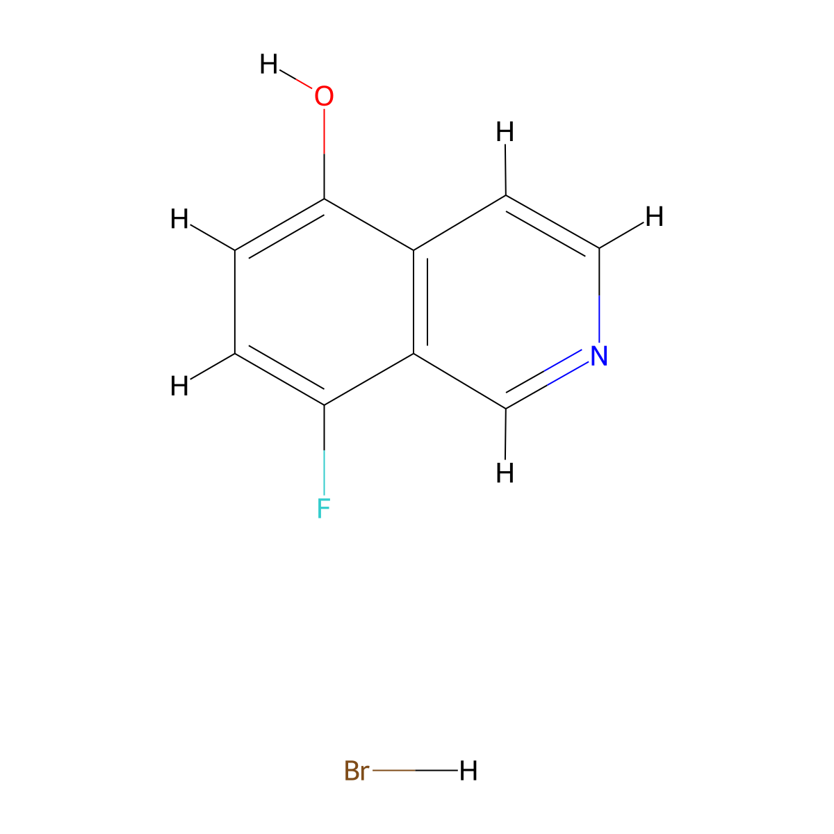 8-Fluoroisoquinolin-5-ol hydrobromide molecular structure, CAS 2411227-85-3